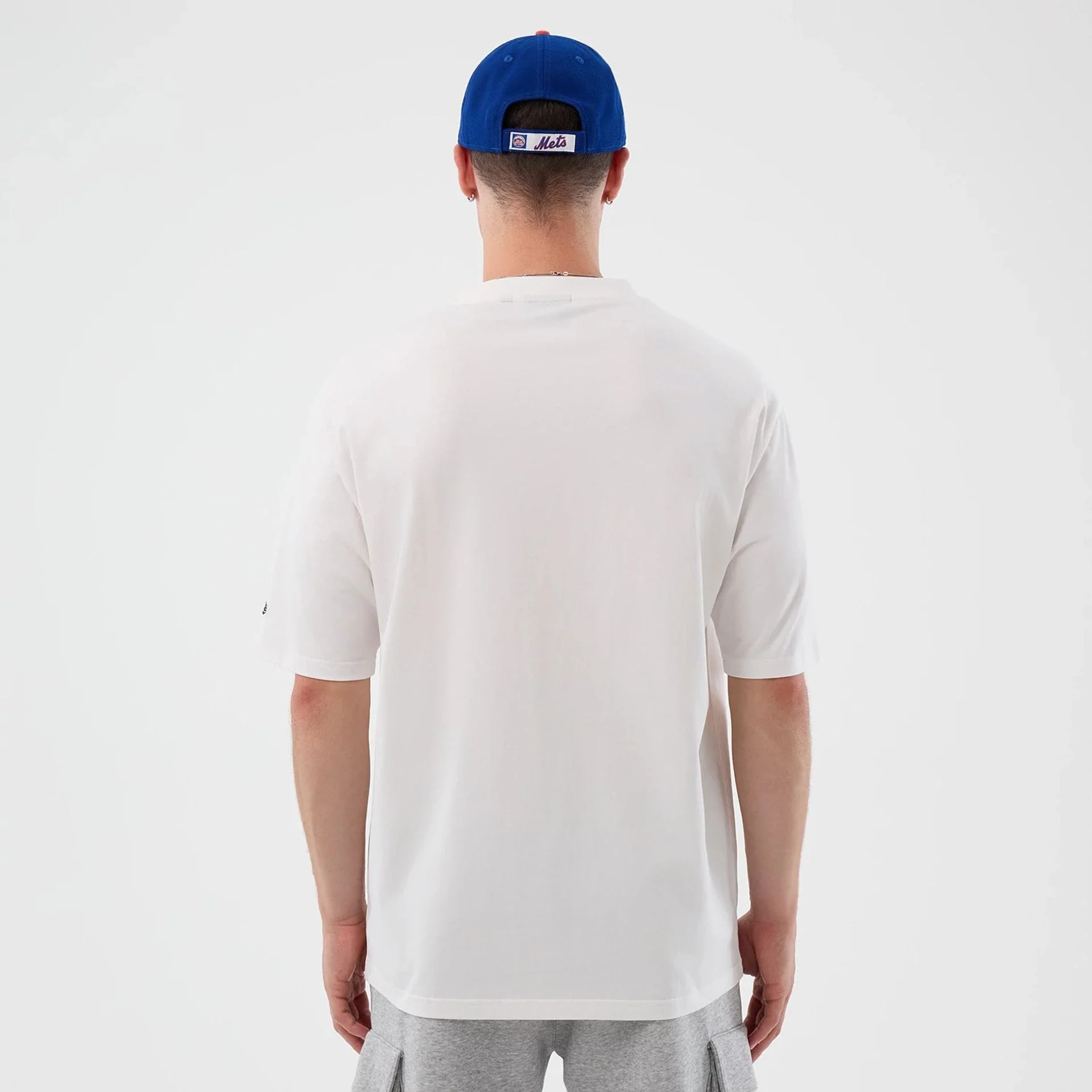 New York Mets MLB Script White Oversized T-Shirt - Image 2