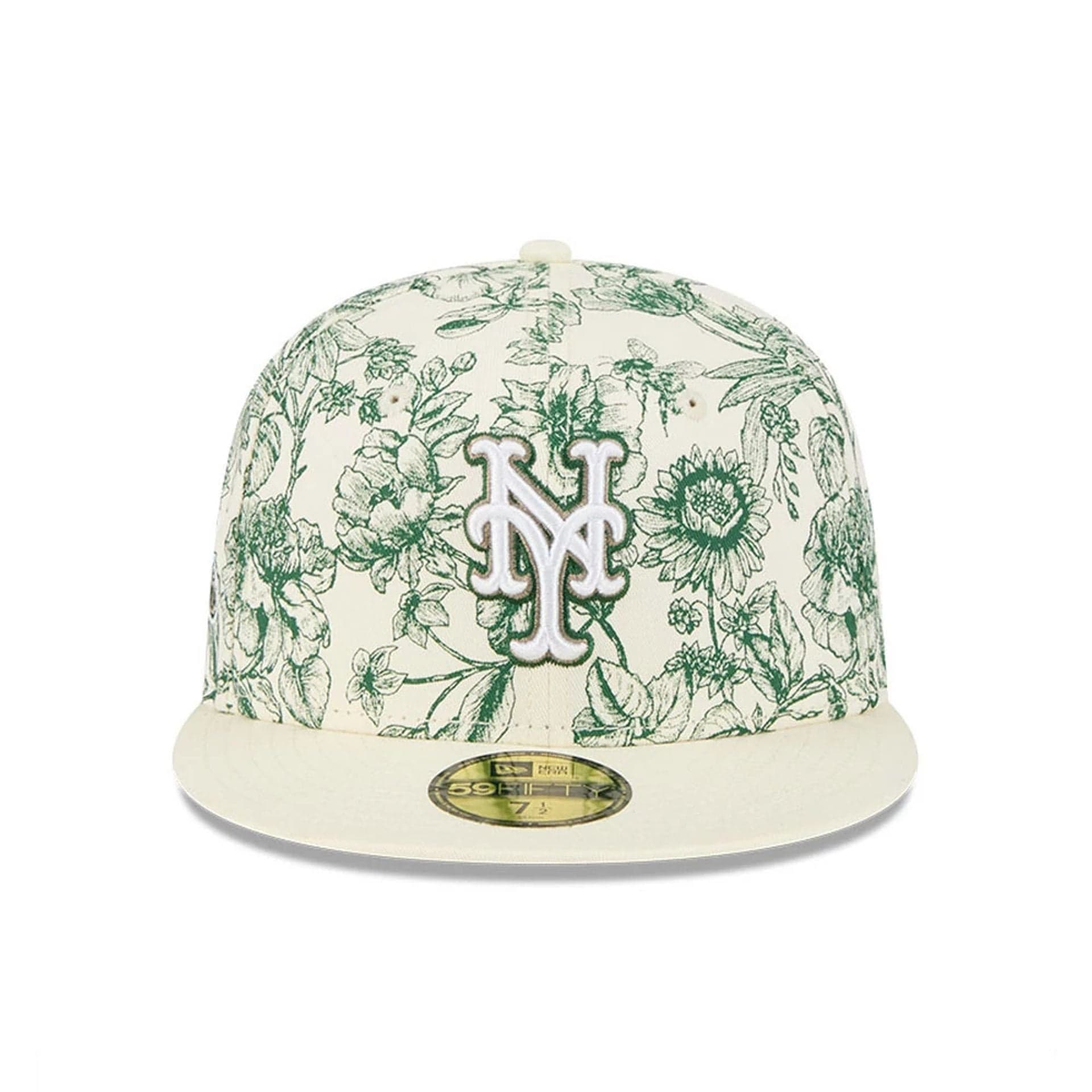 New York Mets MLB Spring Floral White 59FIFTY Fitted Cap - Image 2