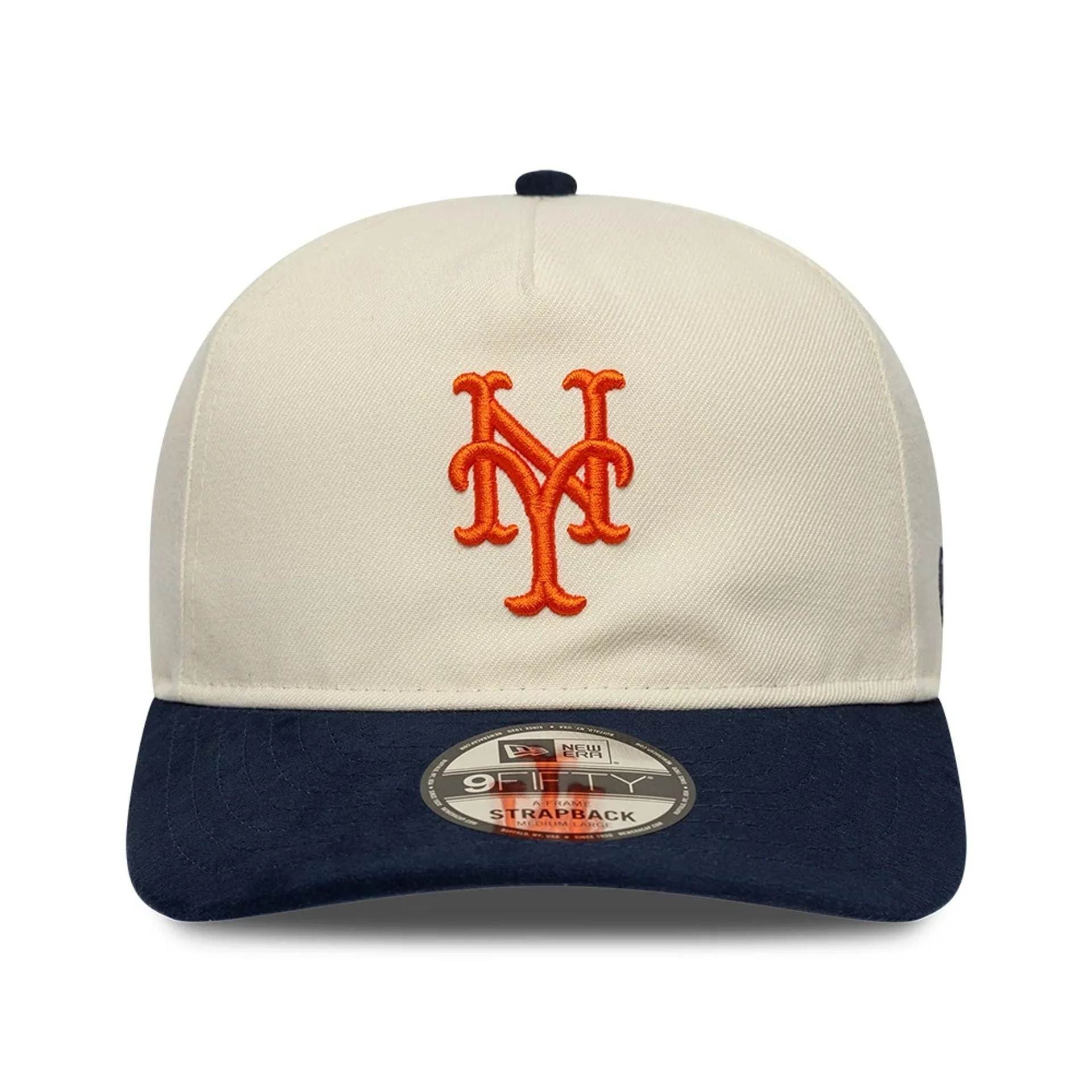 New York Mets MLB Suede Visor Cream 9FIFTY A-Frame Adjustable Cap - Image 3