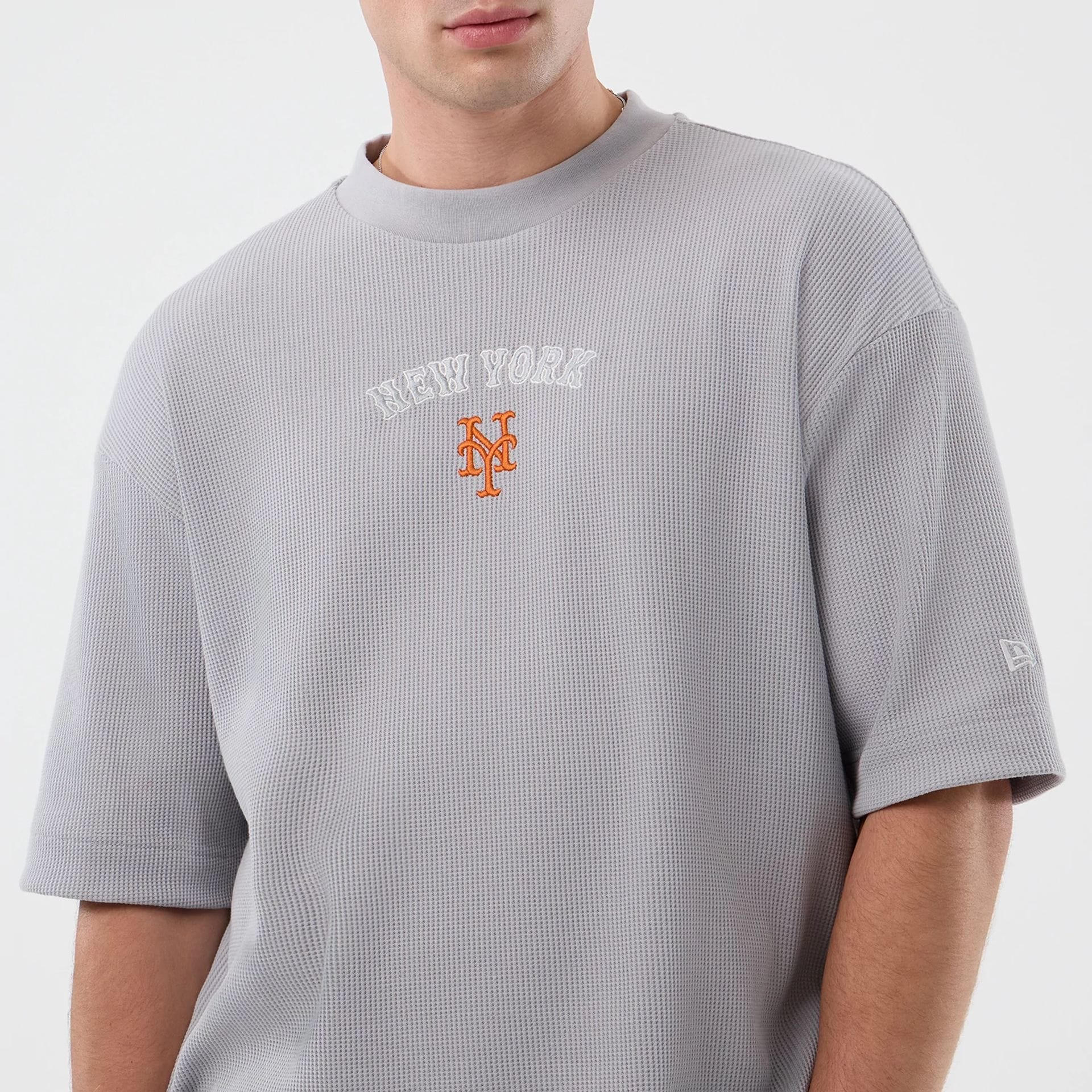 New York Mets MLB Waffle Grey T-Shirt - Image 4