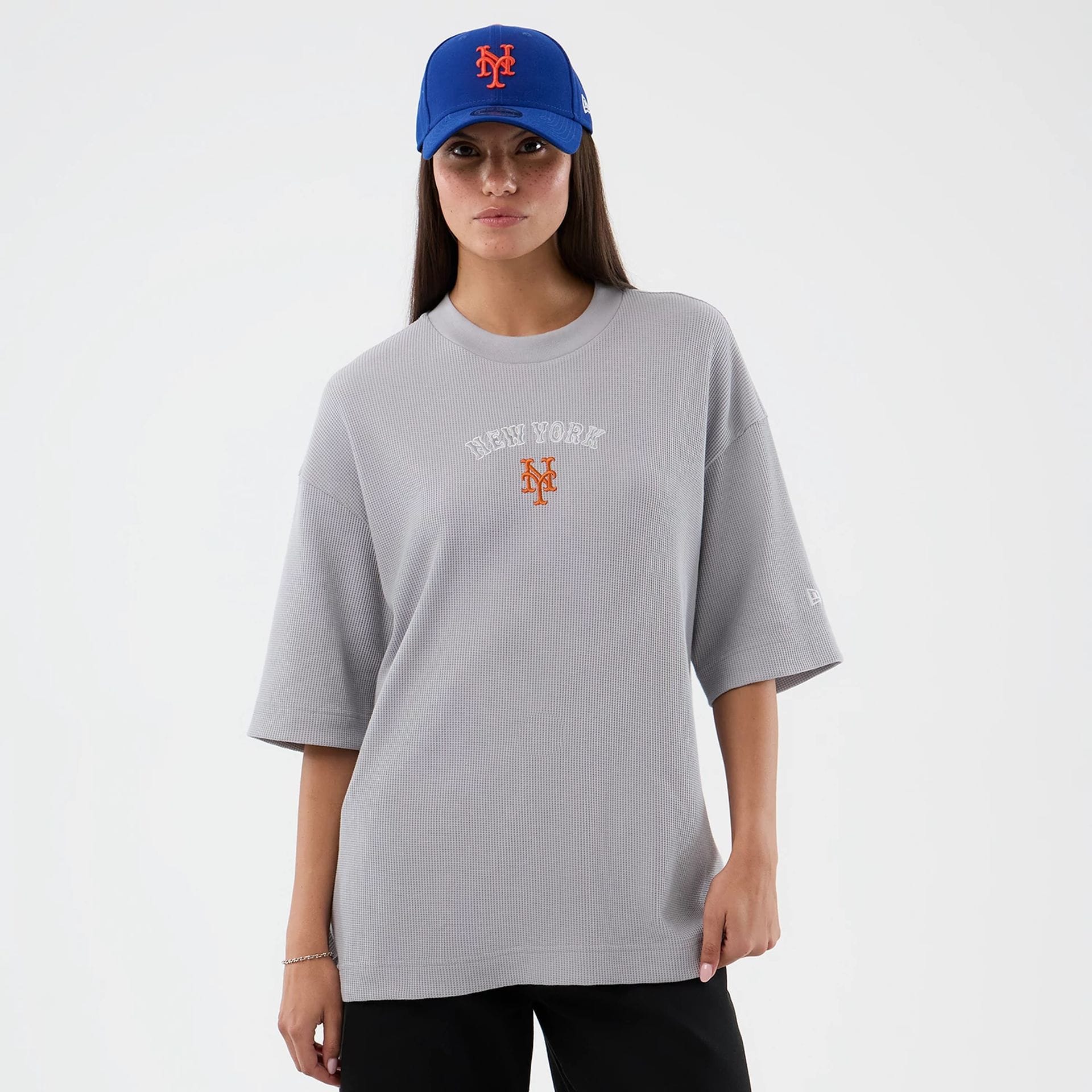 New York Mets MLB Waffle Grey T-Shirt - Image 5
