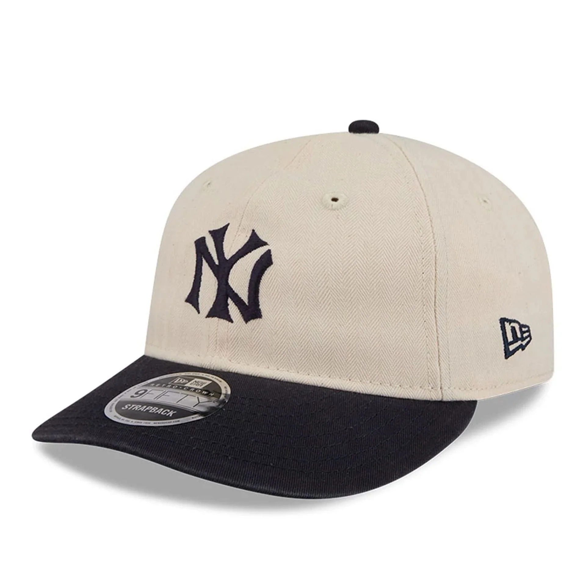 New York Yankees MLB Americana Herringbone White Retro Crown 9FIFTY Adjustable Cap - Image 5