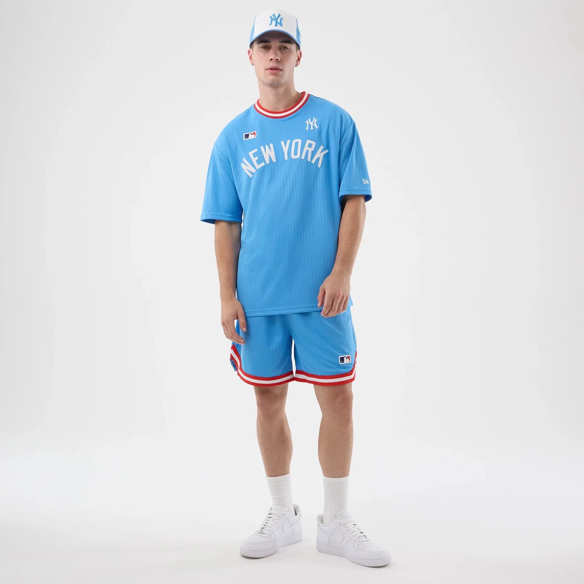 New York Yankees MLB Arch Pastel Blue Oversized T-Shirt - Image 8