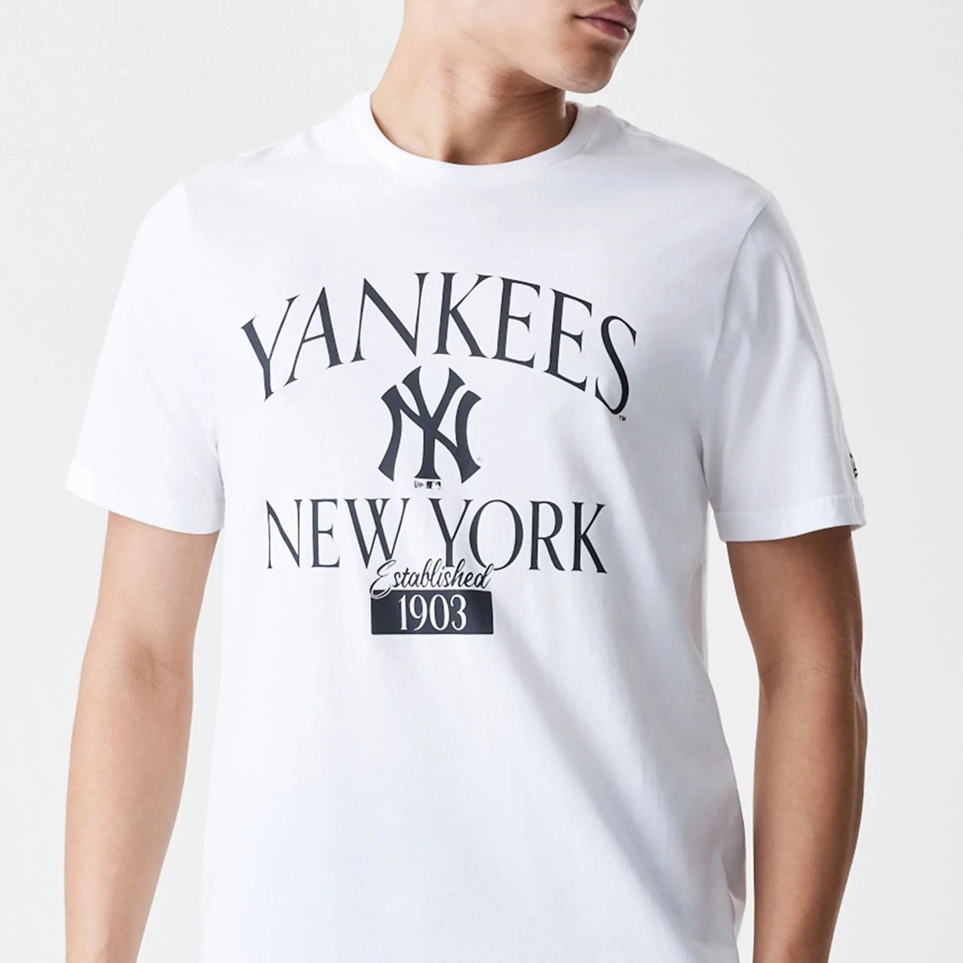 New York Yankees MLB Arch Wordmark White T-Shirt - Image 3