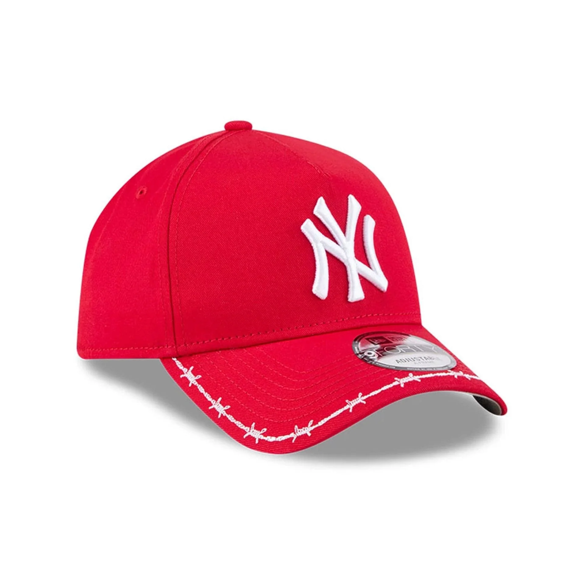 New York Yankees MLB Barb Visor Red 9FORTY A-Frame Adjustable Cap - Image 4