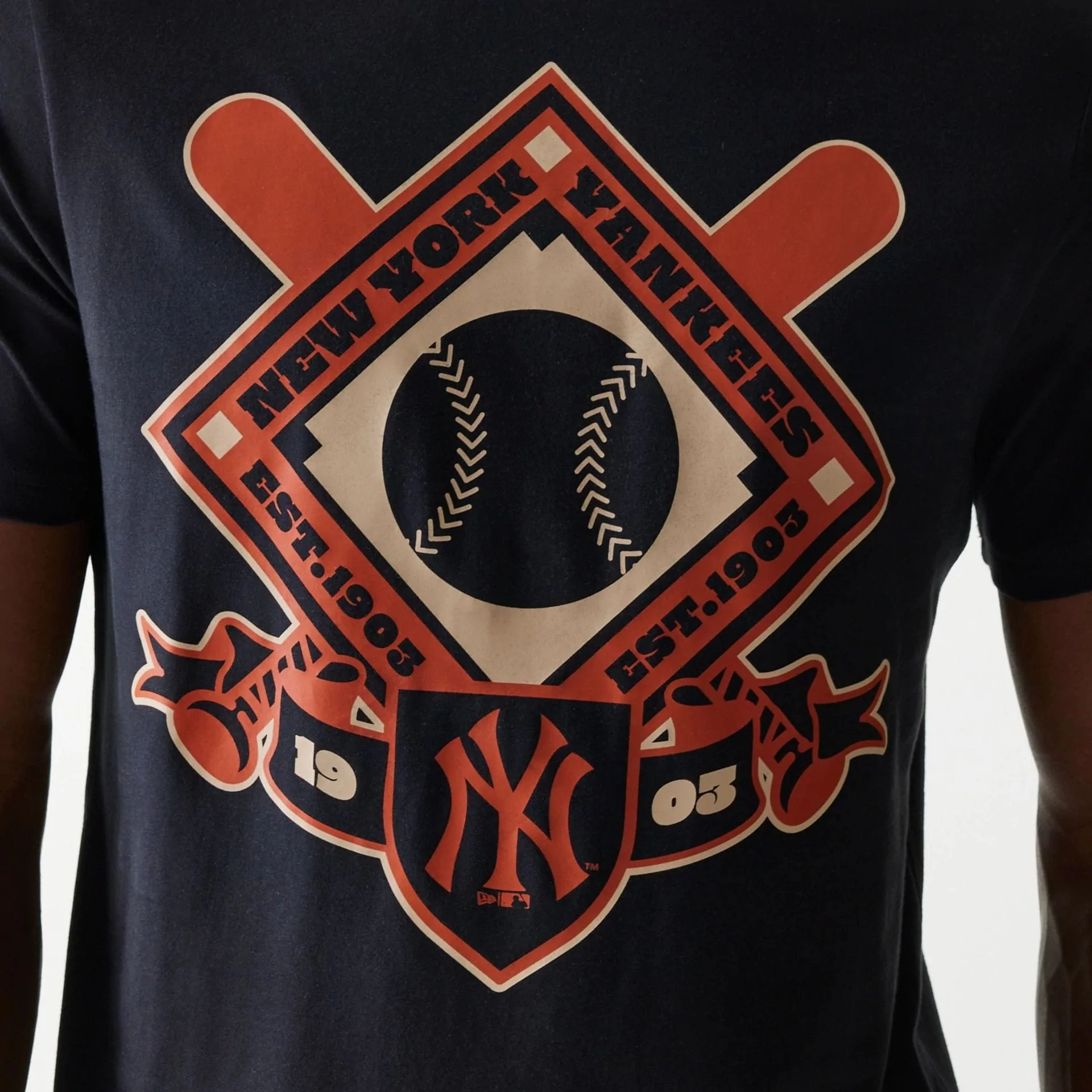 New York Yankees MLB Baseball Graphic Black T-Shirt - Image 4