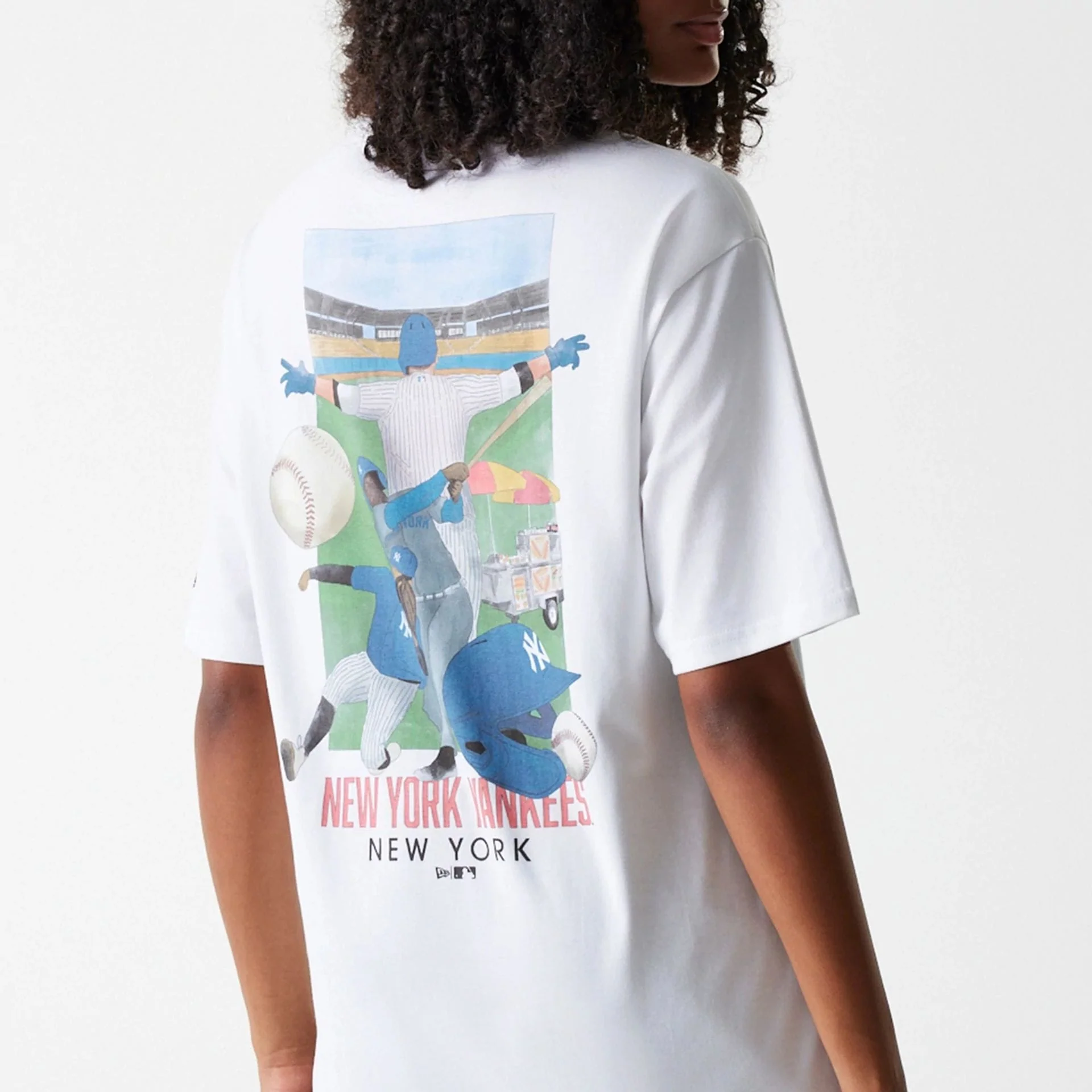New York Yankees MLB Baseball Graphic White Oversized T-Shirt - Image 6