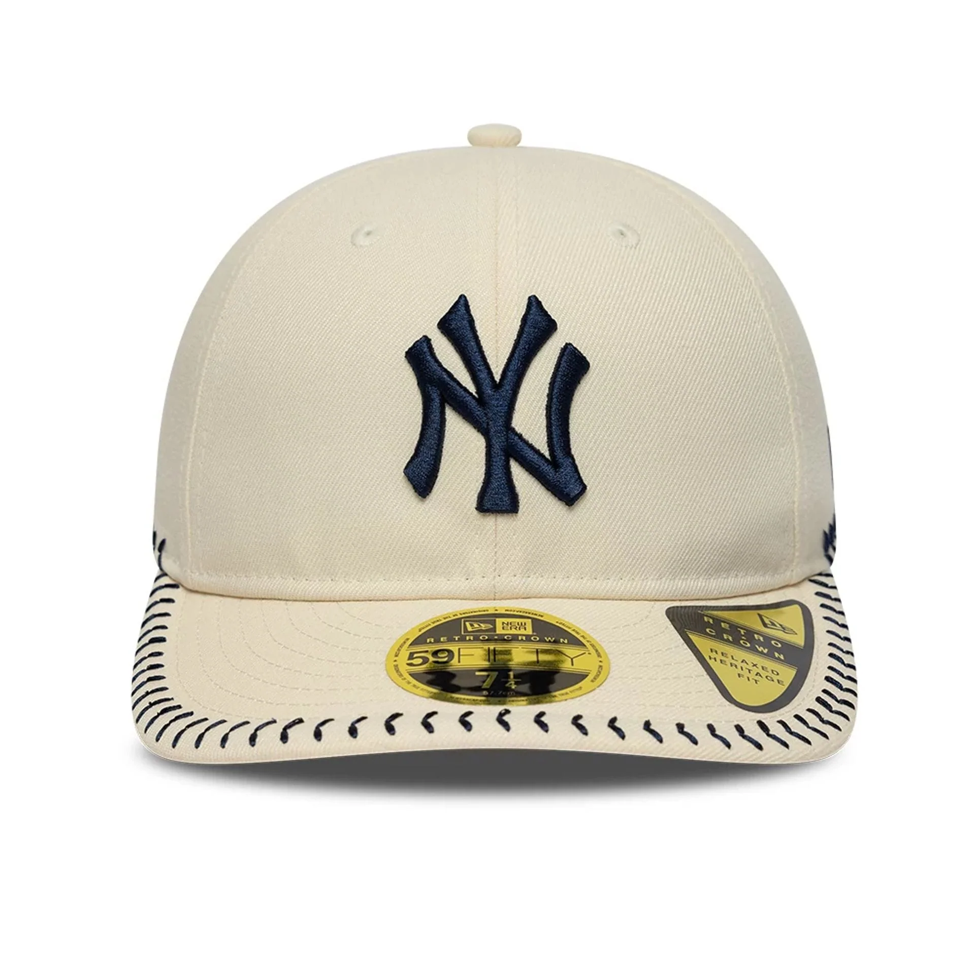 New York Yankees MLB Baseball Stitch Cream Retro Crown 59FIFTY Fitted Cap - Image 2