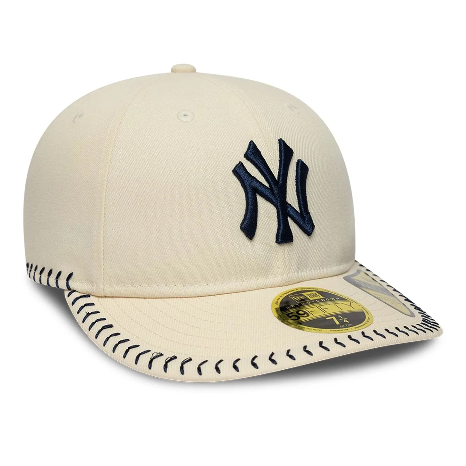 New York Yankees MLB Baseball Stitch Cream Retro Crown 59FIFTY Fitted Cap - Image 3