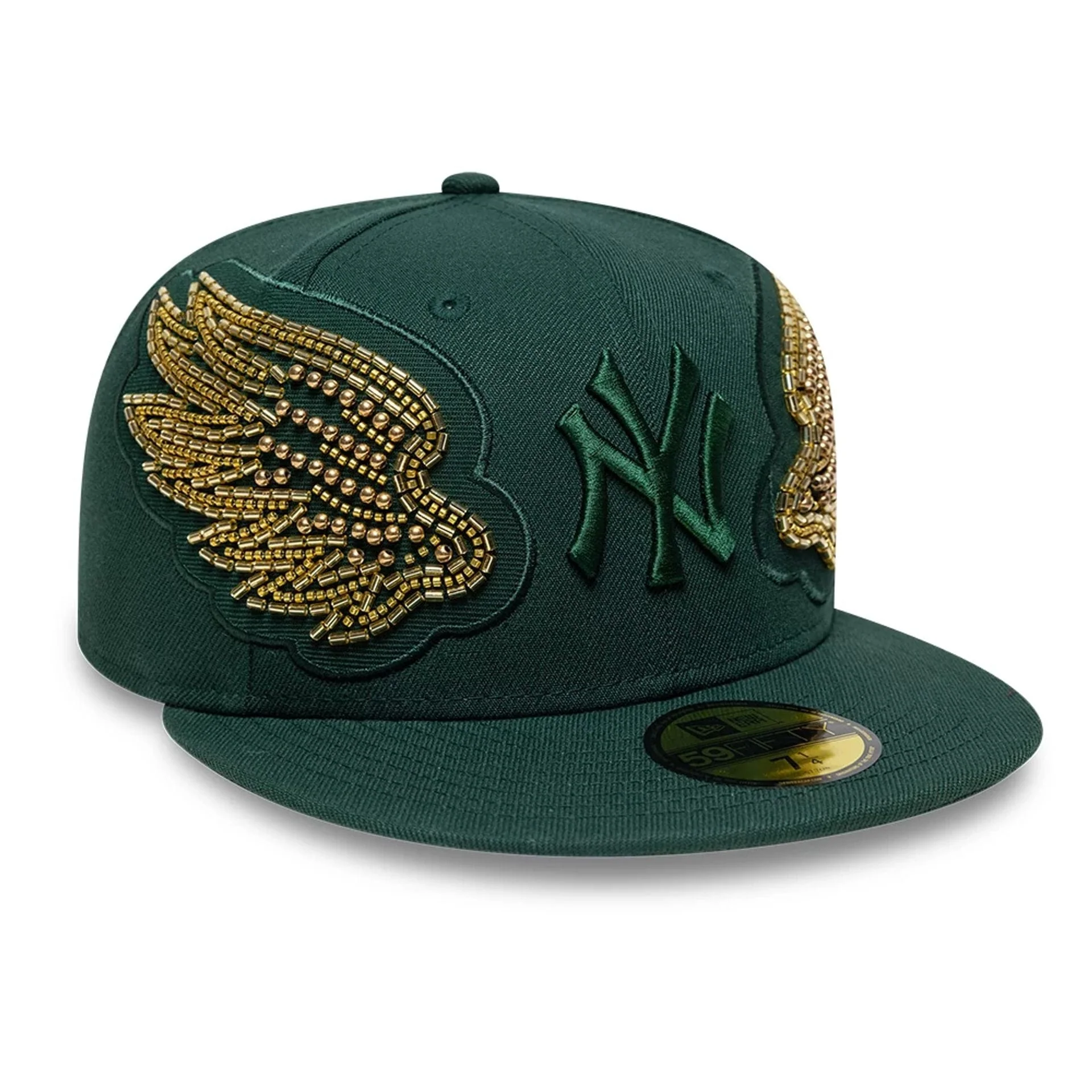 New York Yankees MLB Beaded Wings Dark Green 59FIFTY Fitted Cap - Image 3