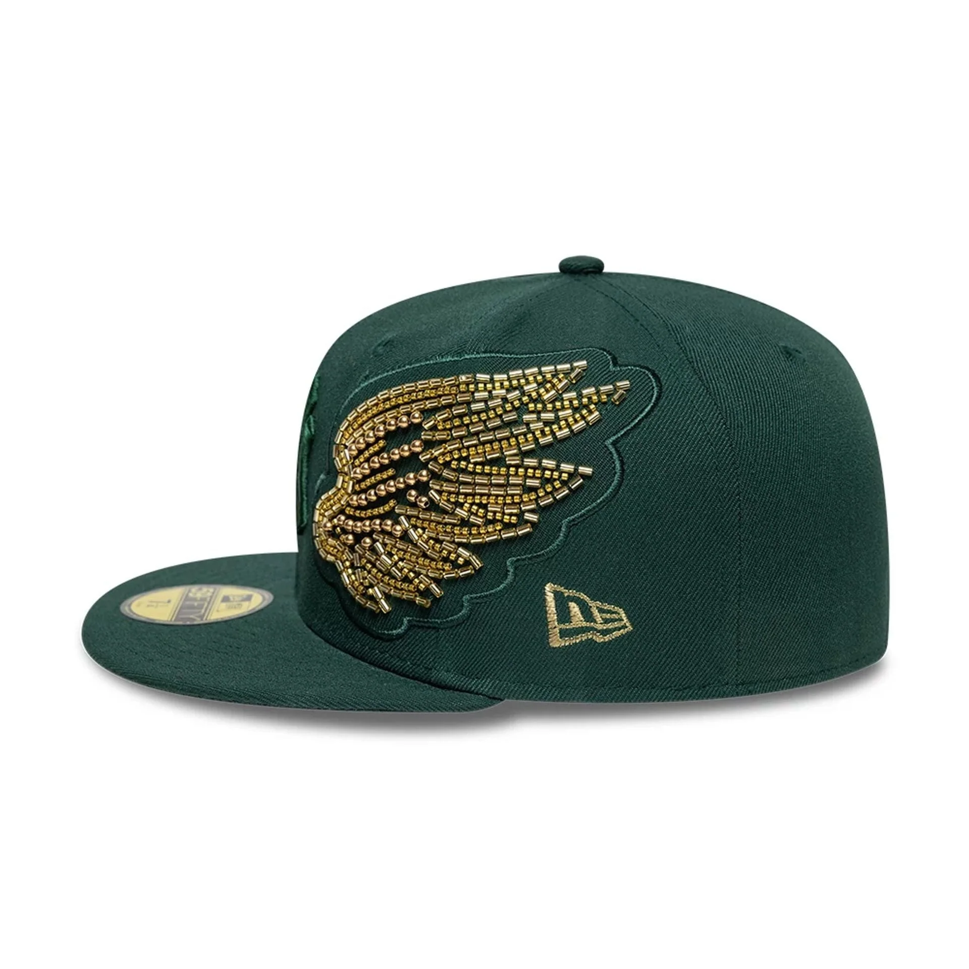 New York Yankees MLB Beaded Wings Dark Green 59FIFTY Fitted Cap - Image 4