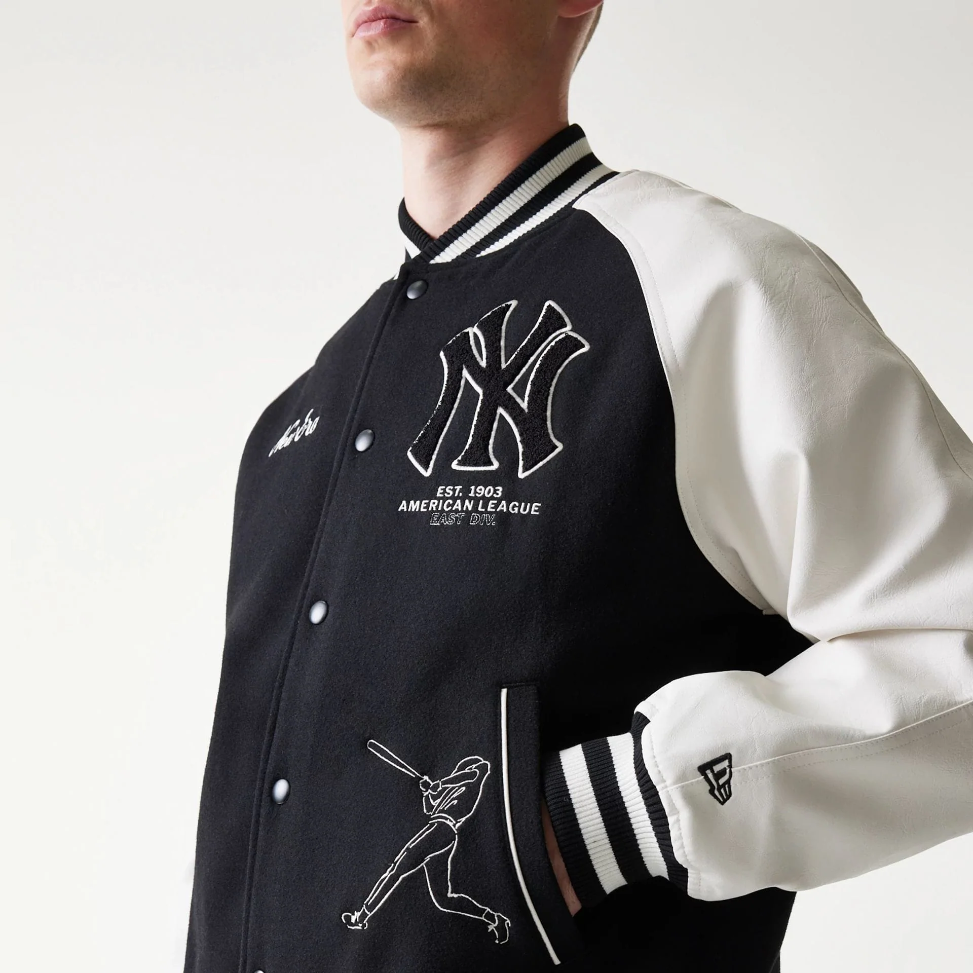 New York Yankees MLB Black Varsity Jacket - Image 5