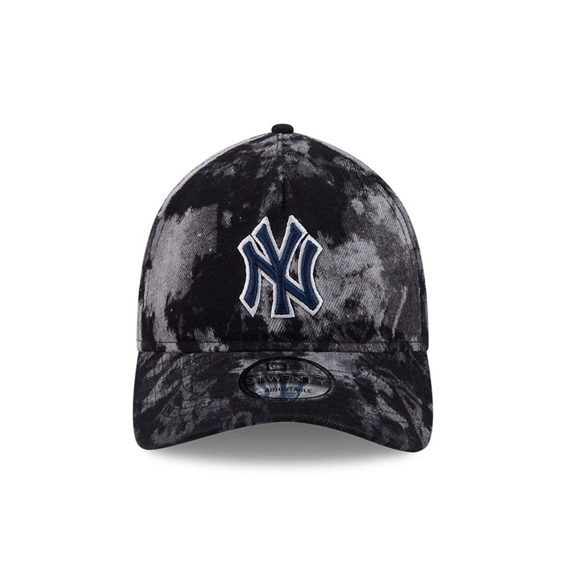 New York Yankees MLB Bleached Denim Black 9TWENTY A-Frame Adjustable Cap - Image 2