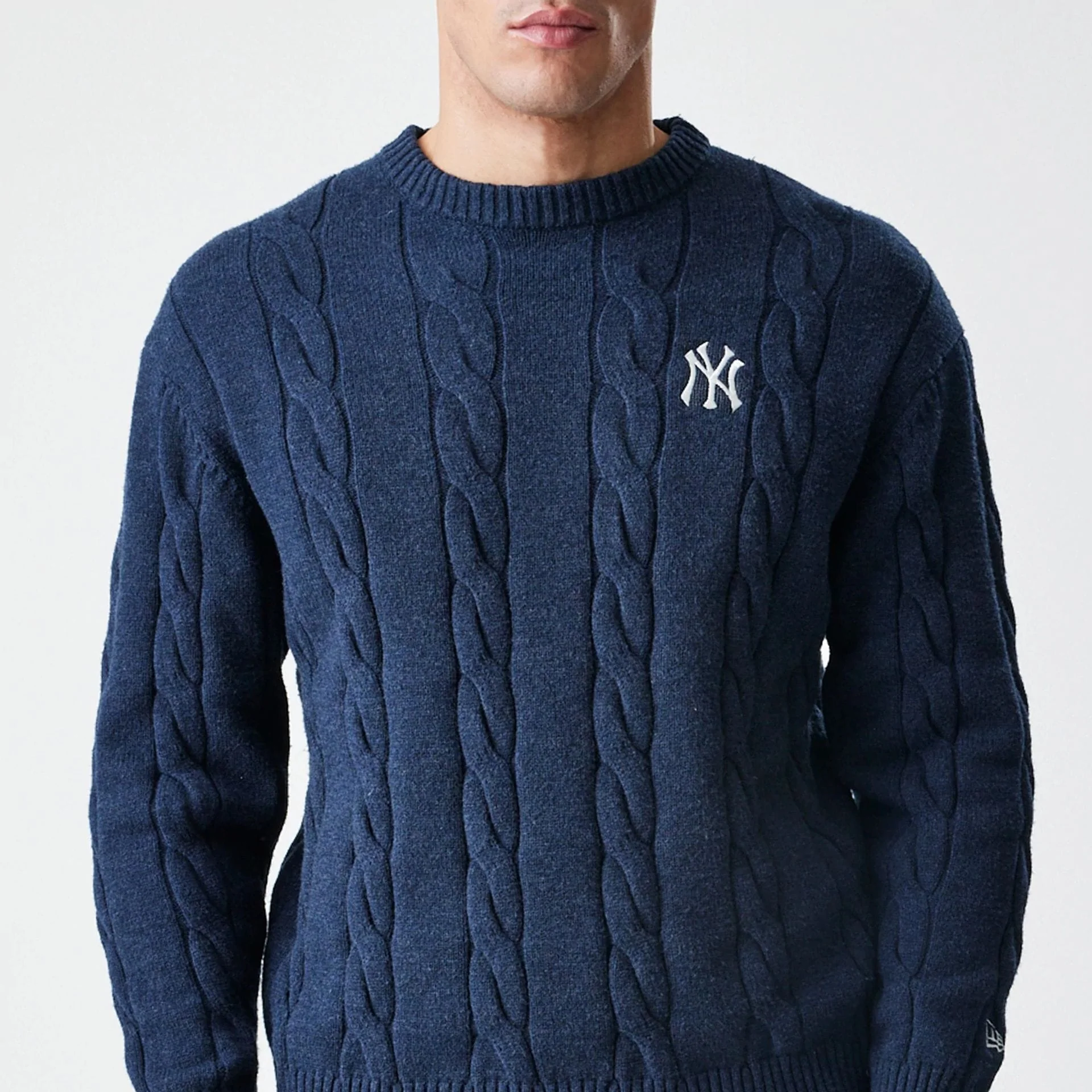 New York Yankees MLB Cable Knit Navy Knitted Sweater - Image 3