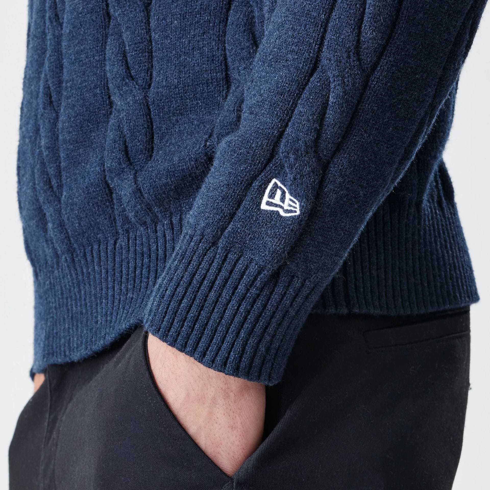 New York Yankees MLB Cable Knit Navy Knitted Sweater - Image 5