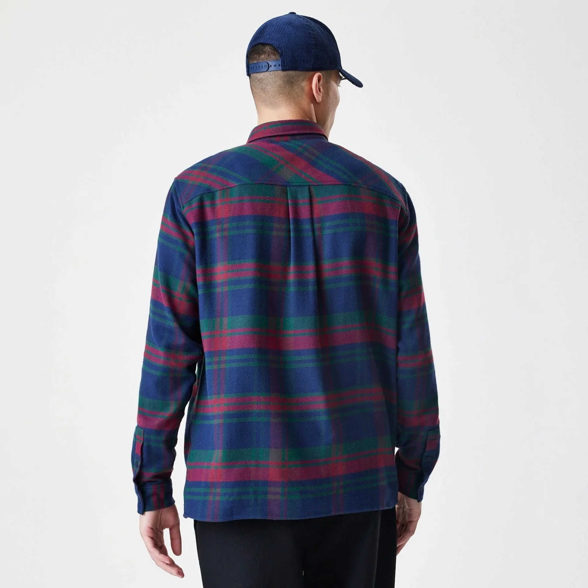 New York Yankees MLB Check Navy Long Sleeve Shirt - Image 2