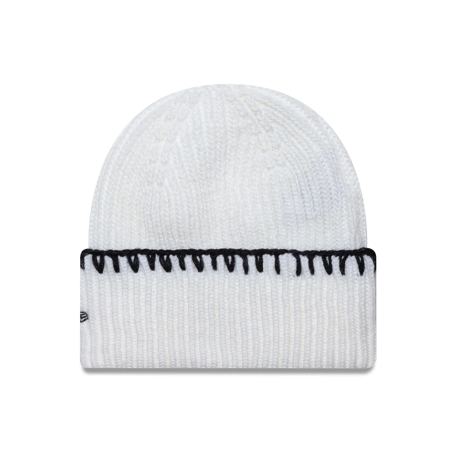 New York Yankees MLB Chunky Topstitch White Cuff Knit Beanie Hat - Image 2