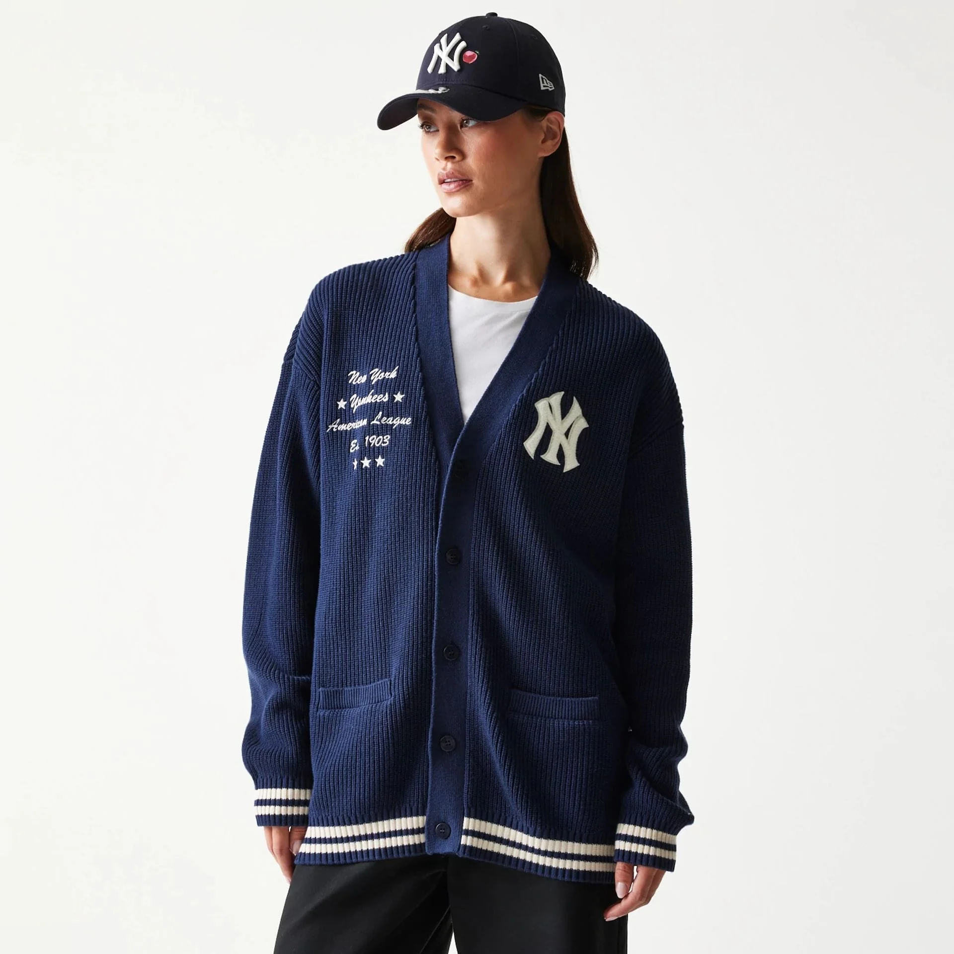 New York Yankees MLB Collegiate Navy Cardigan - Image 4