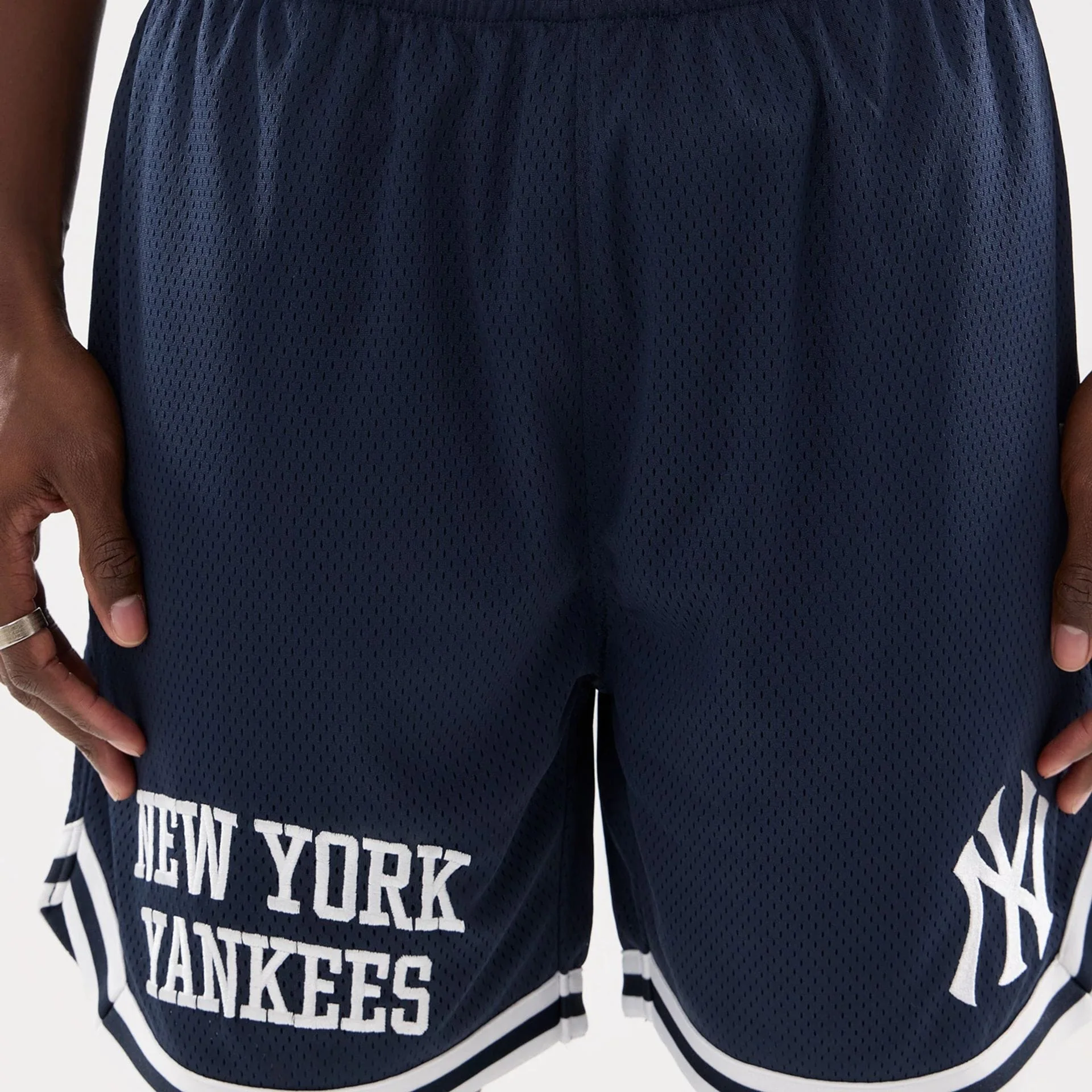 New York Yankees MLB Comfort Navy Oversized Shorts - Image 4