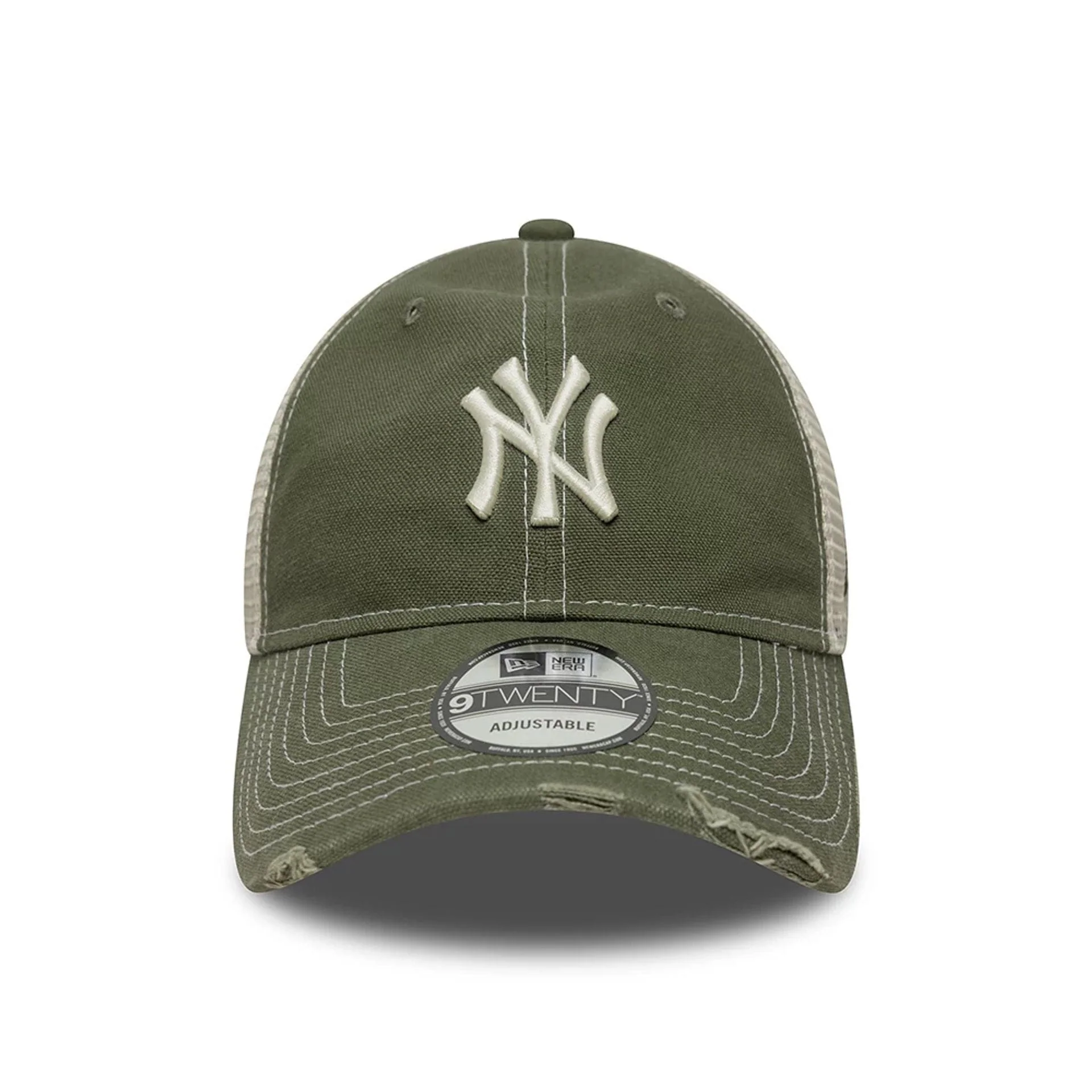 New York Yankees MLB Cotton Canvas Green 9TWENTY Trucker Adjustable Cap - Image 2