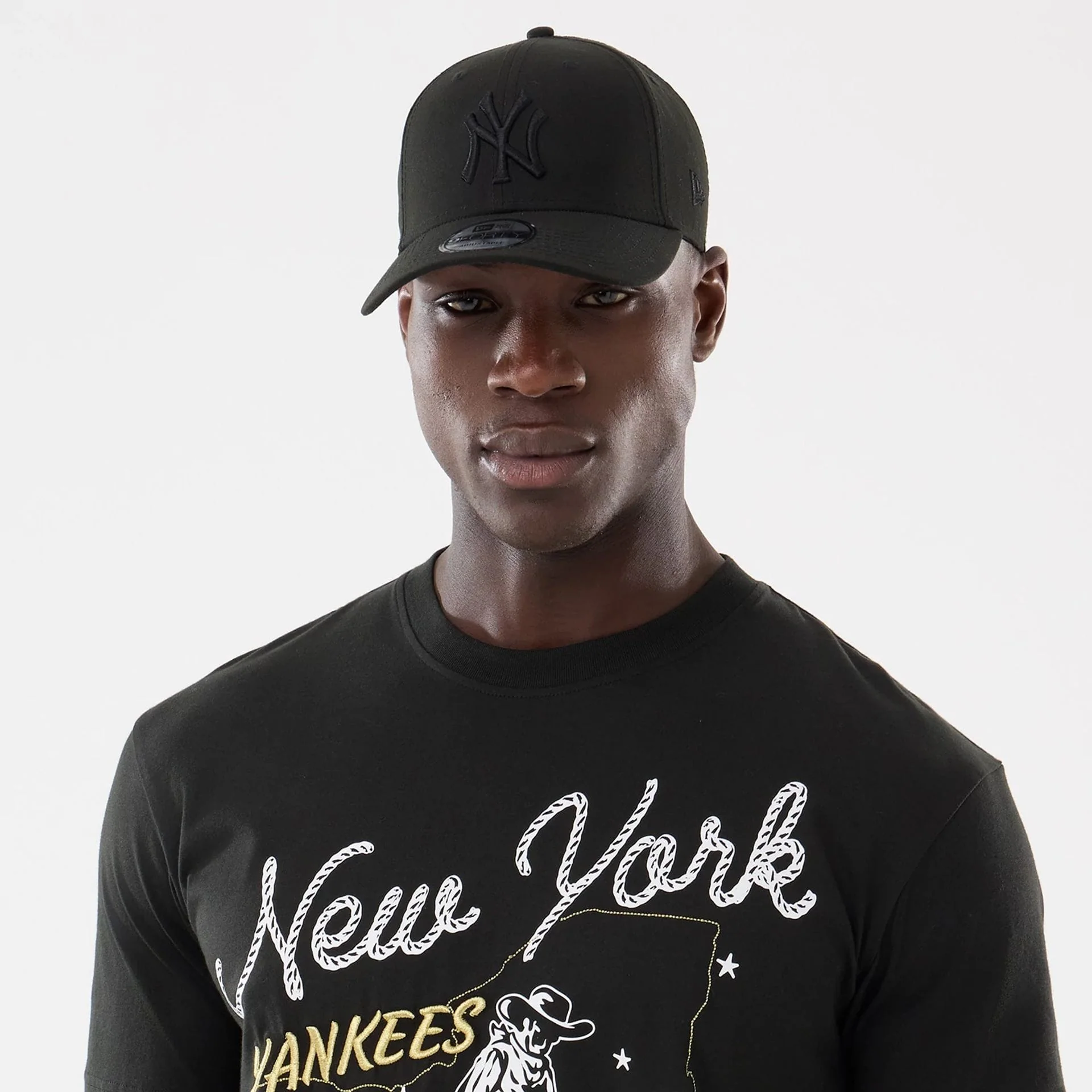 New York Yankees MLB Cowboy Graphic Black T-Shirt - Image 6