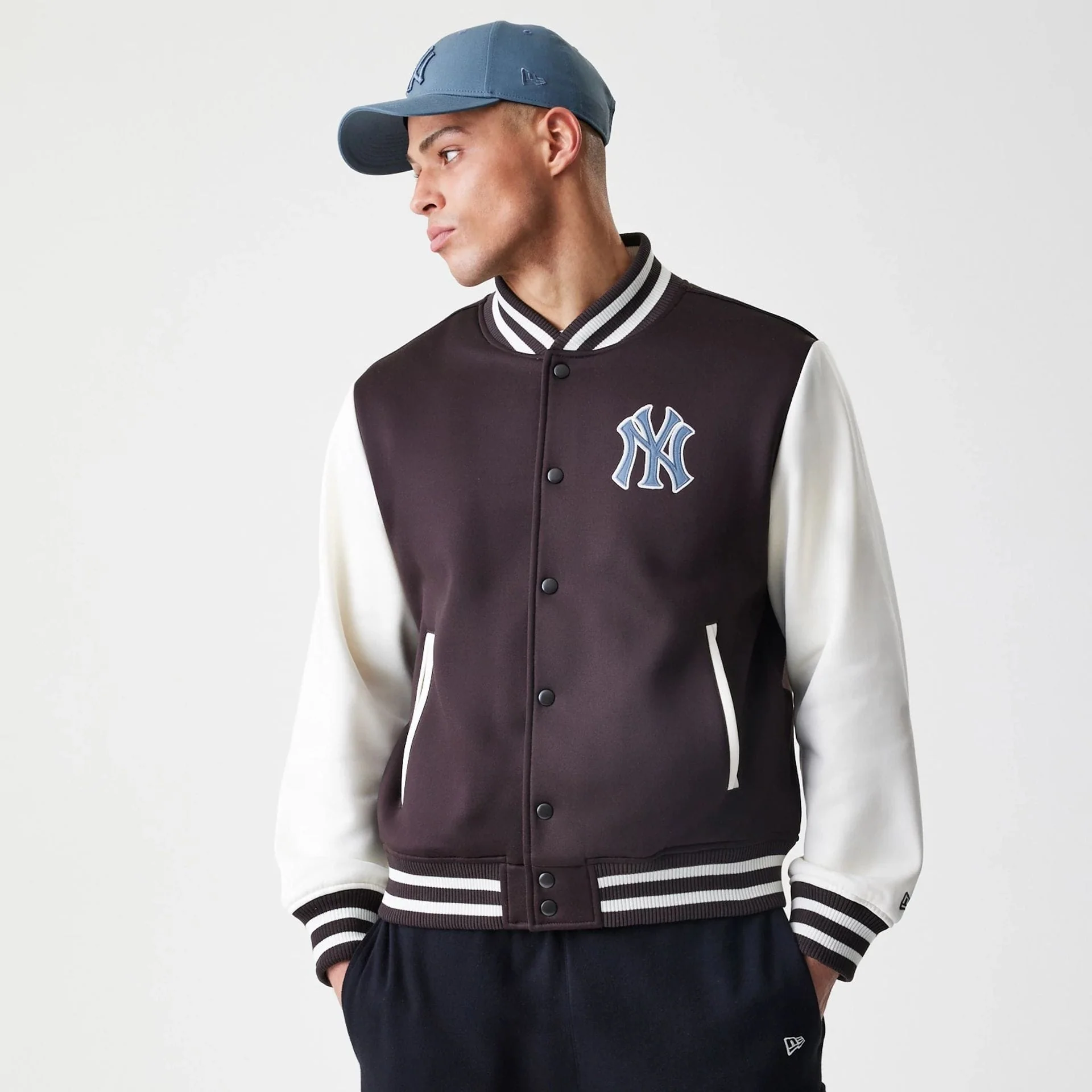 New York Yankees MLB Dark Brown Varsity Jacket - Image 3