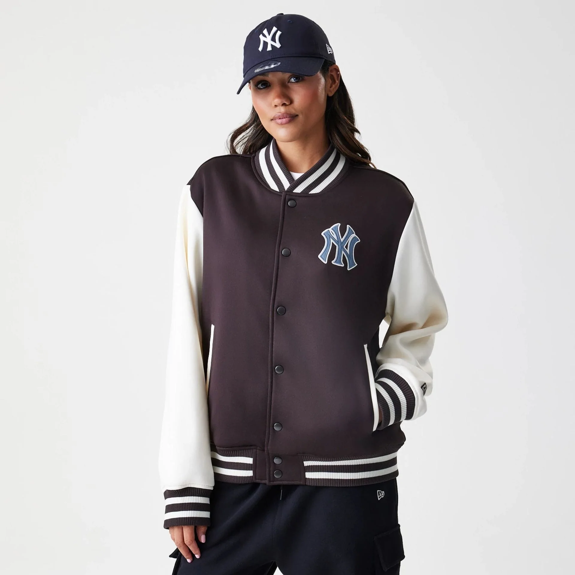 New York Yankees MLB Dark Brown Varsity Jacket - Image 4