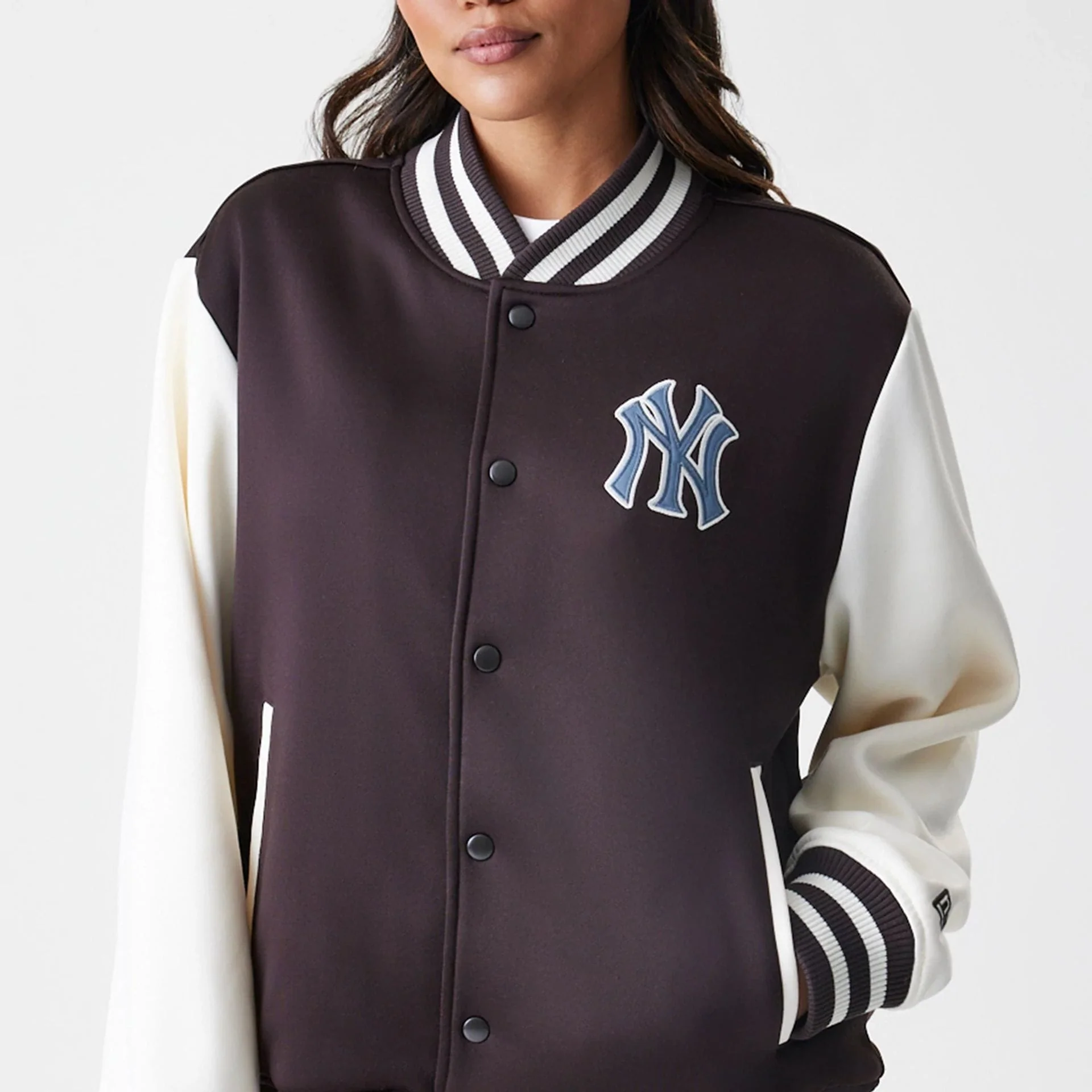 New York Yankees MLB Dark Brown Varsity Jacket - Image 6