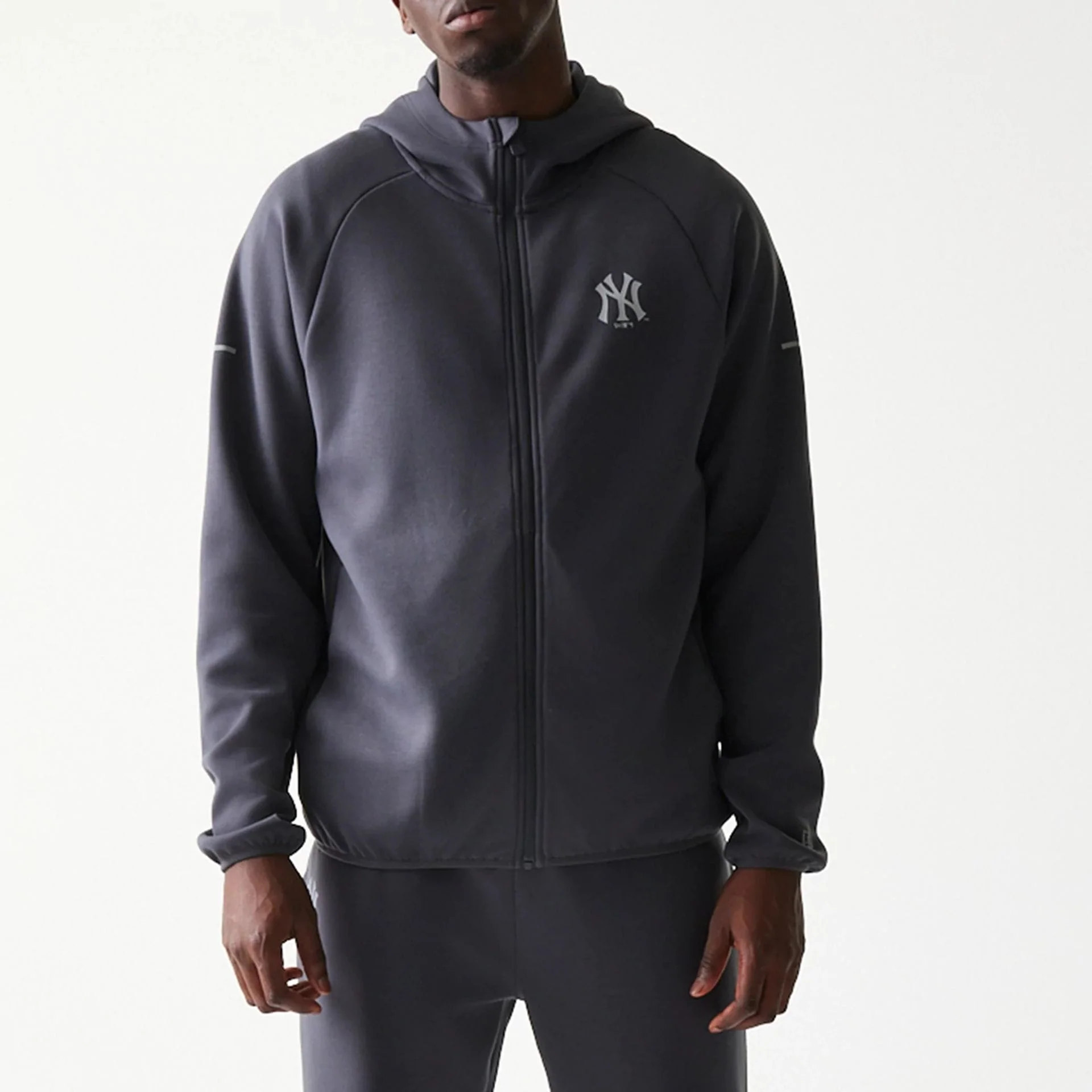 New York Yankees MLB Dark Grey Full Zip Hoodie - Image 3