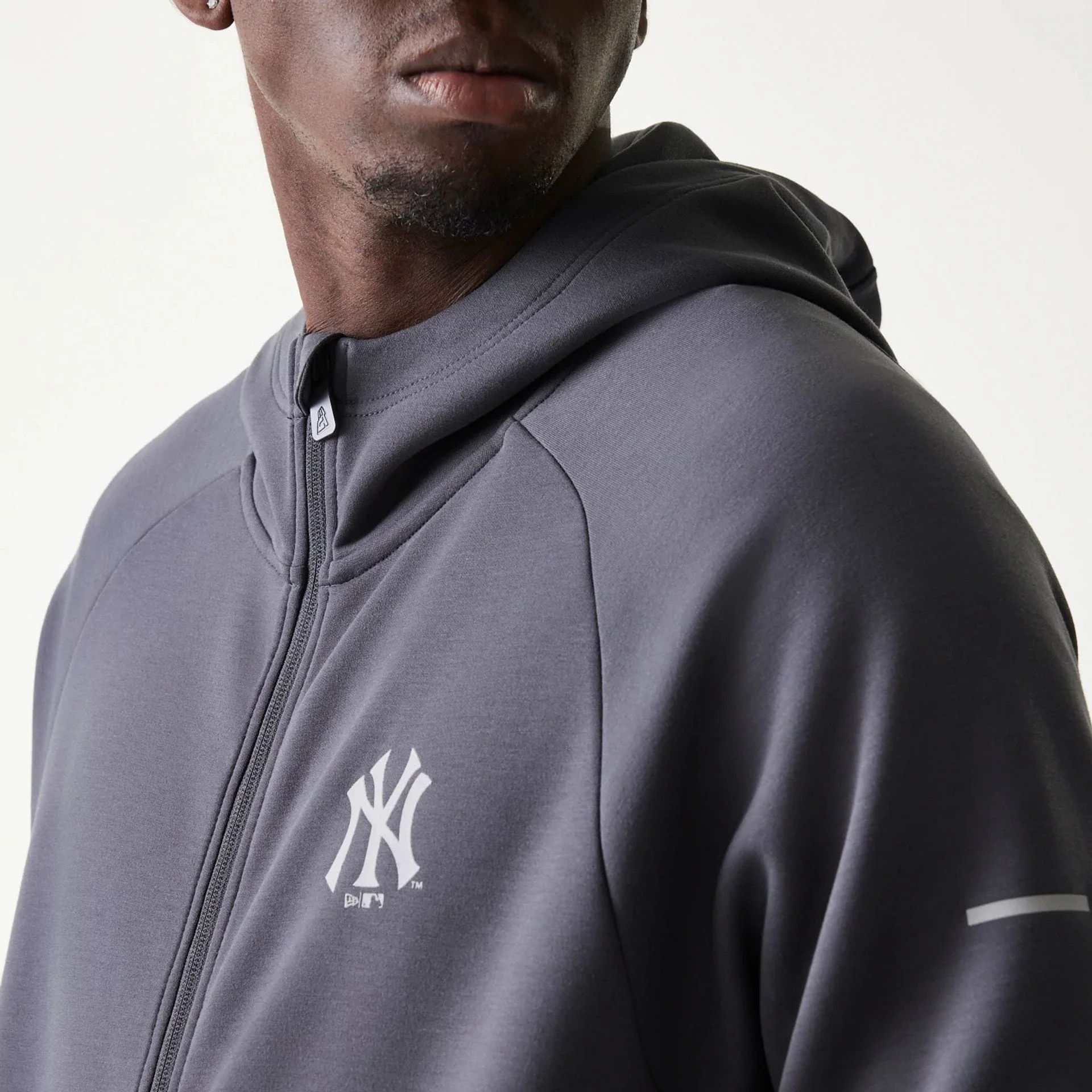 New York Yankees MLB Dark Grey Full Zip Hoodie - Image 4