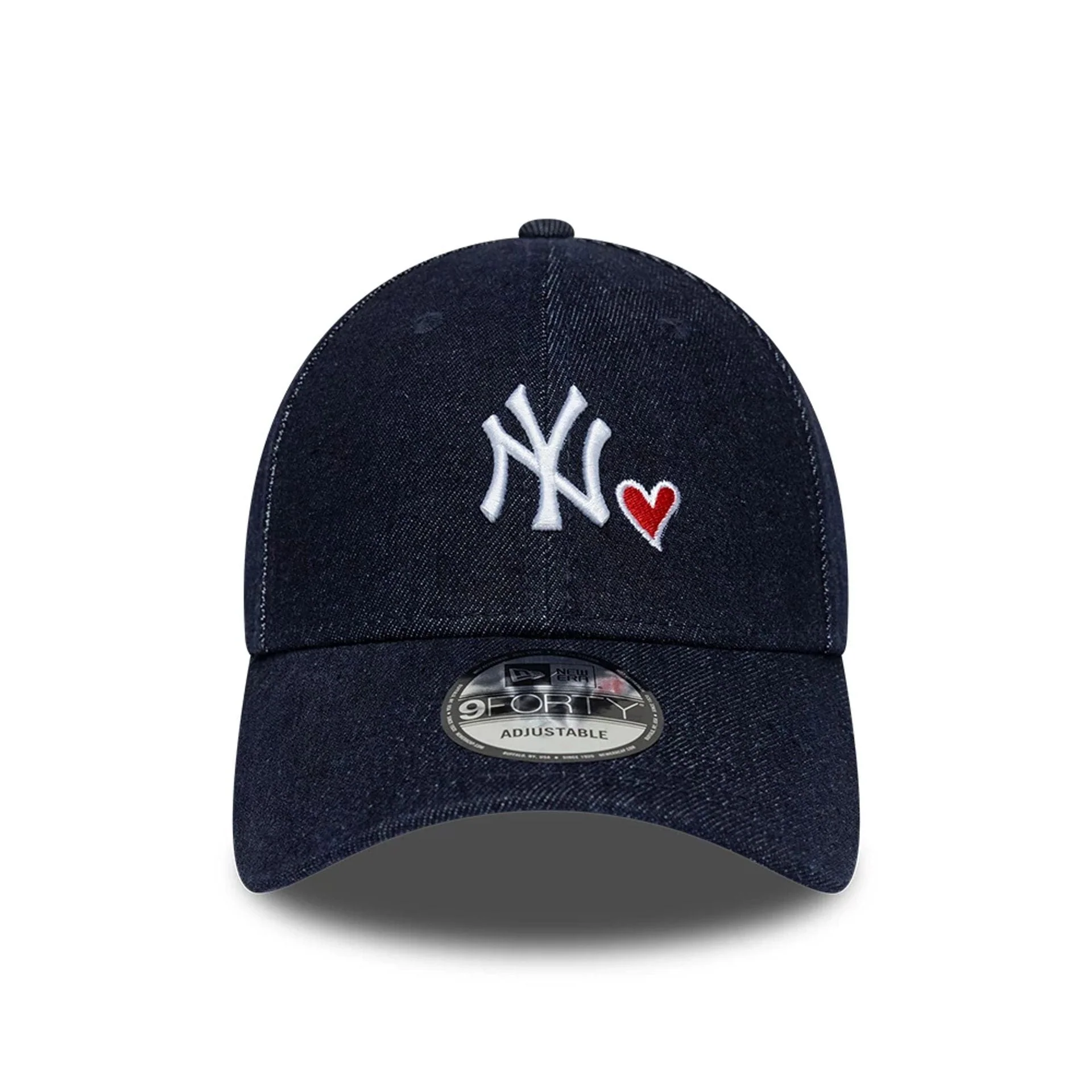 New York Yankees MLB Denim Heart Navy 9FORTY Adjustable Cap - Image 2