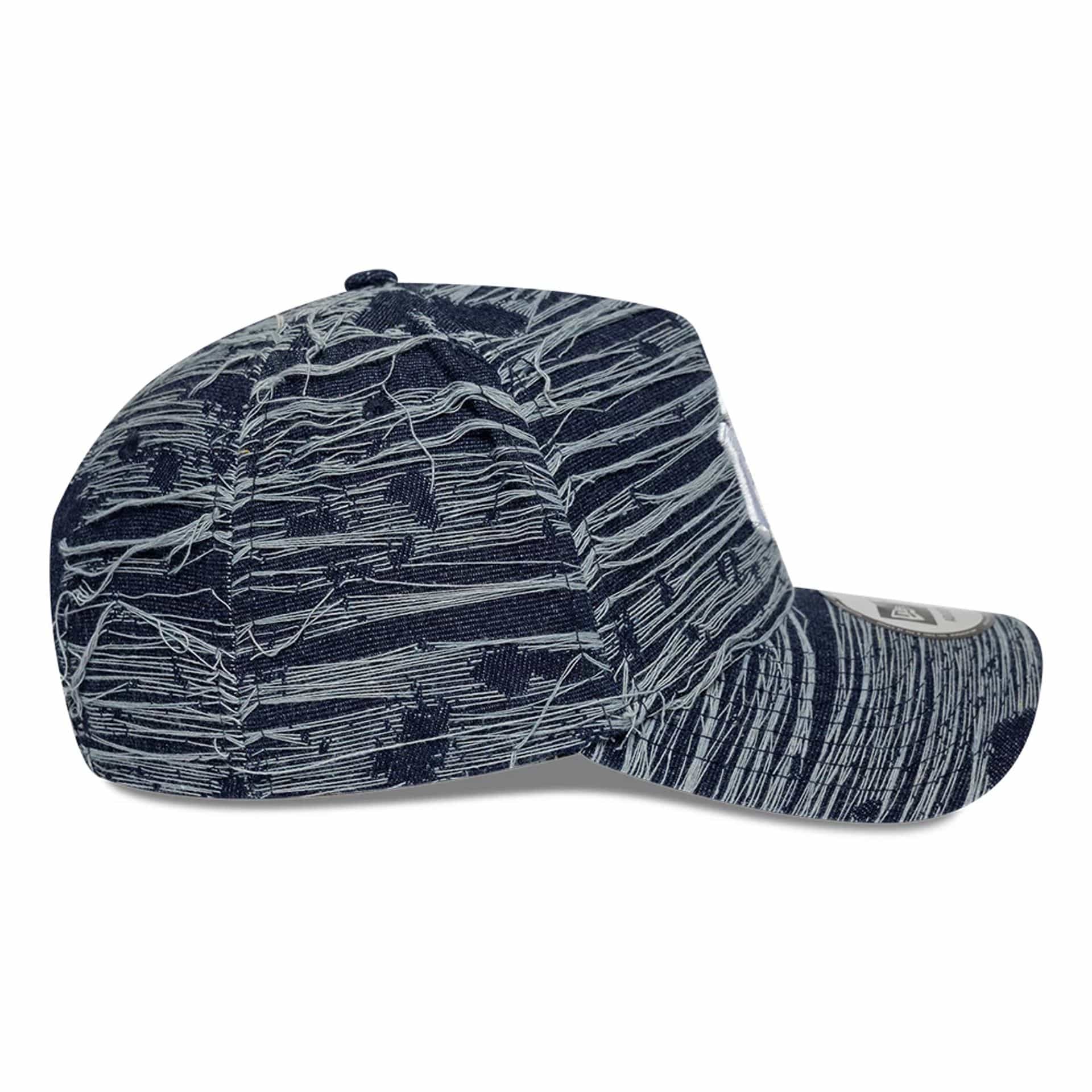 New York Yankees MLB Distressed Denim Navy 9FORTY E-Frame Adjustable Cap - Image 6