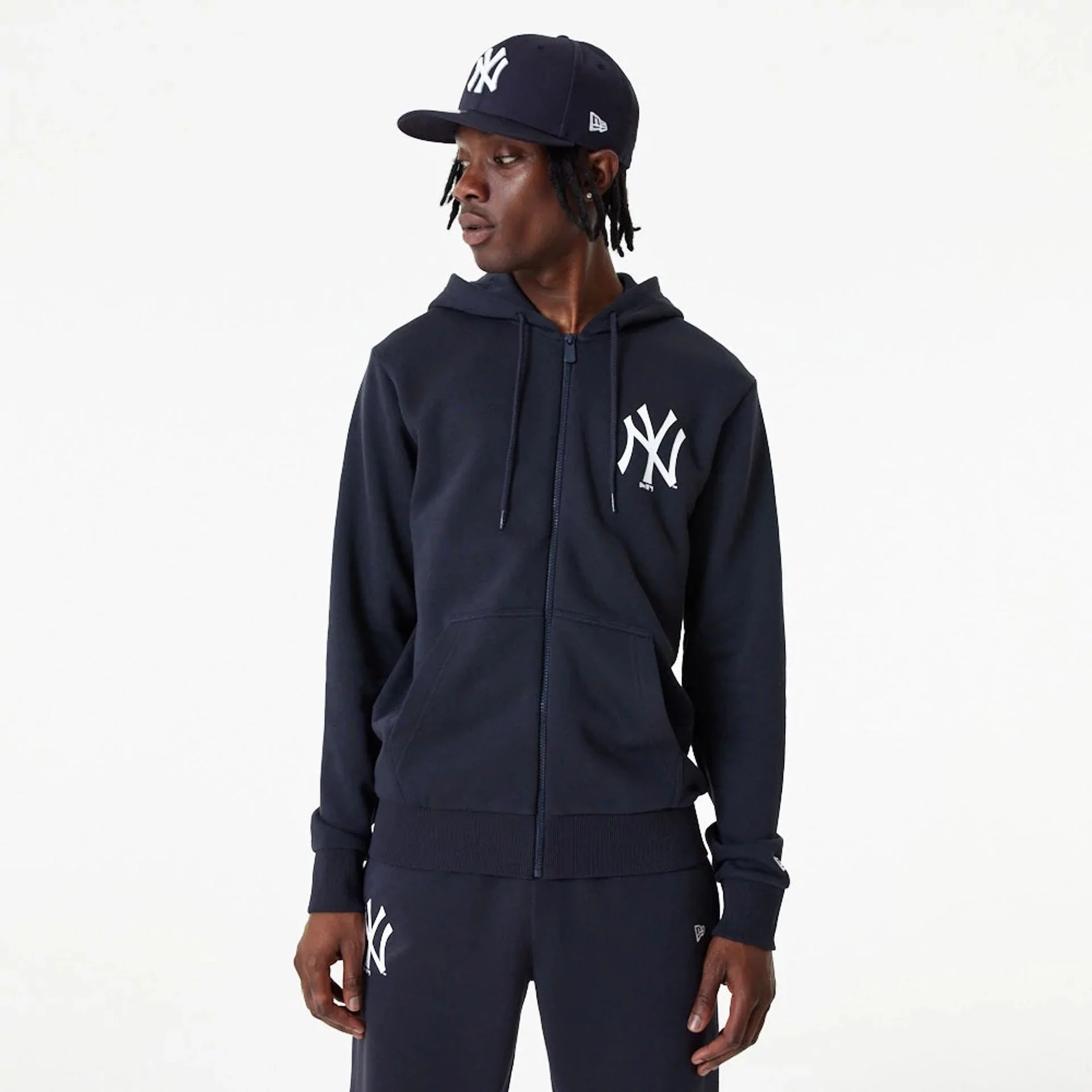 New York Yankees MLB Essential Navy Full Zip Hoodie - Image 4