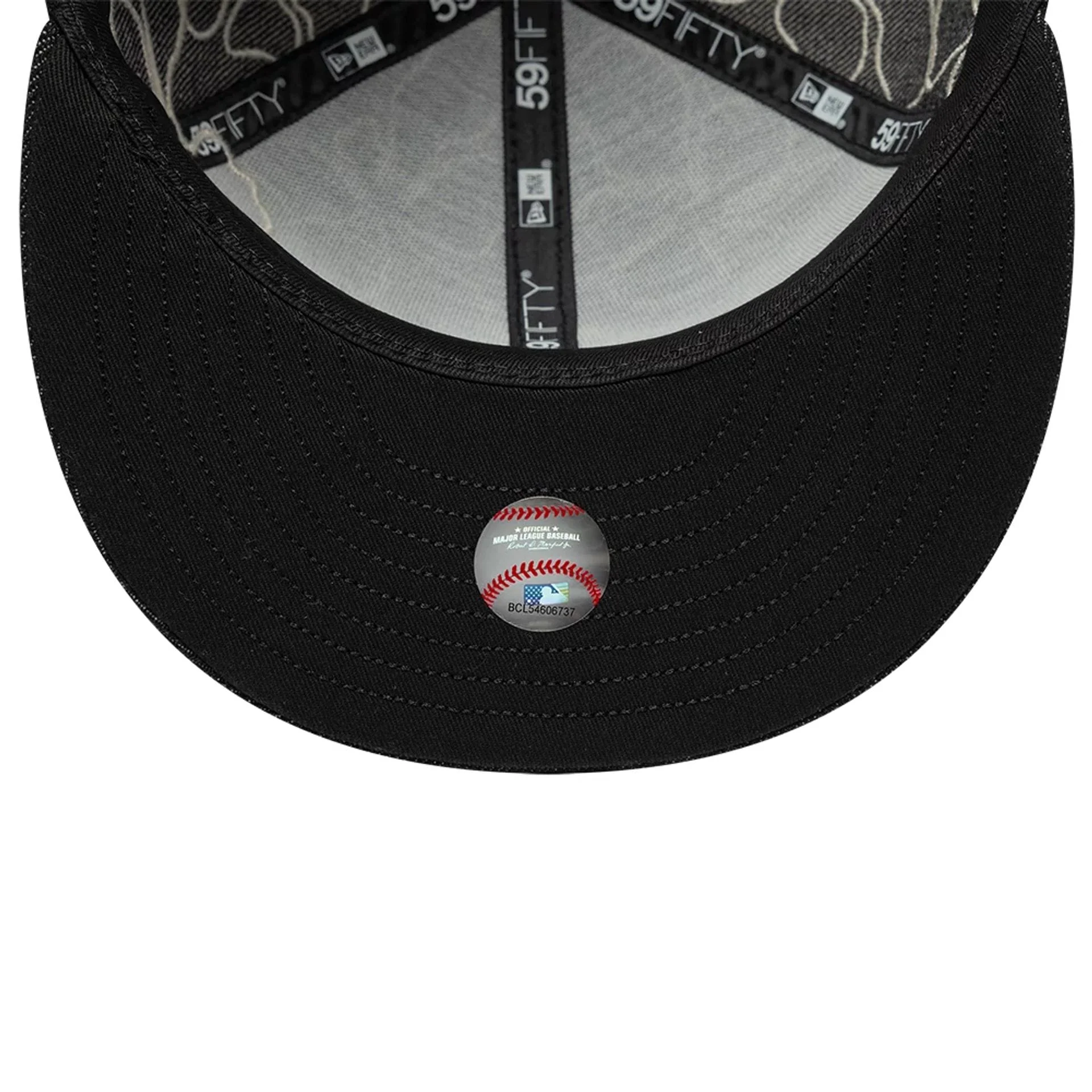 New York Yankees MLB Floral Denim Black 59FIFTY Fitted Cap - Image 5