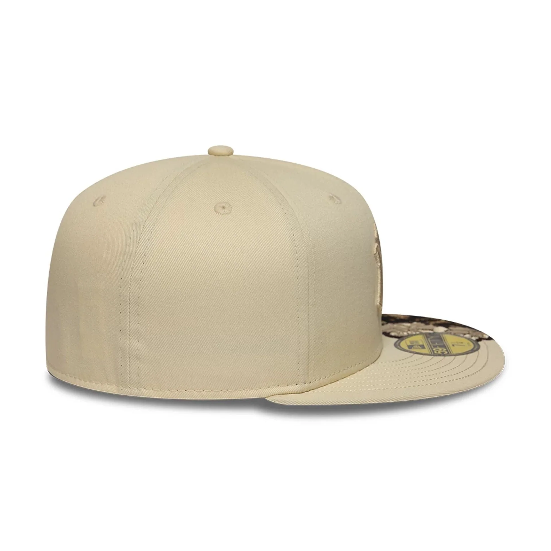 New York Yankees MLB Floral Leopard Light Beige 59FIFTY Fitted Cap - Image 6