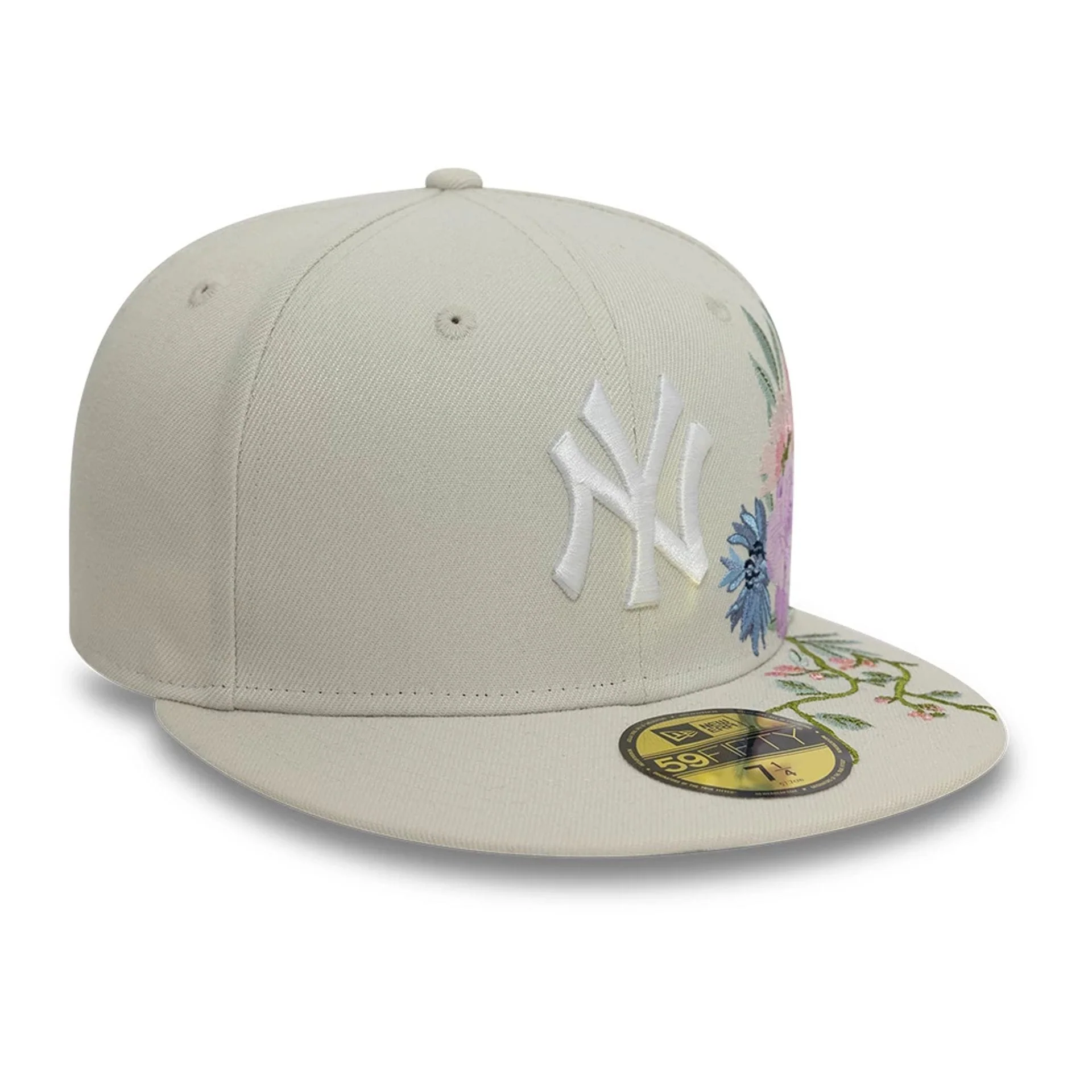 New York Yankees MLB Floral Light Beige 59FIFTY Fitted Cap - Image 4