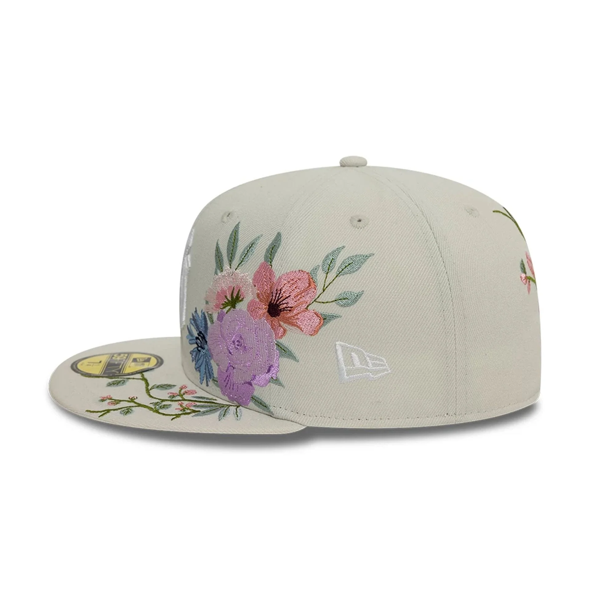 New York Yankees MLB Floral Light Beige 59FIFTY Fitted Cap - Image 6