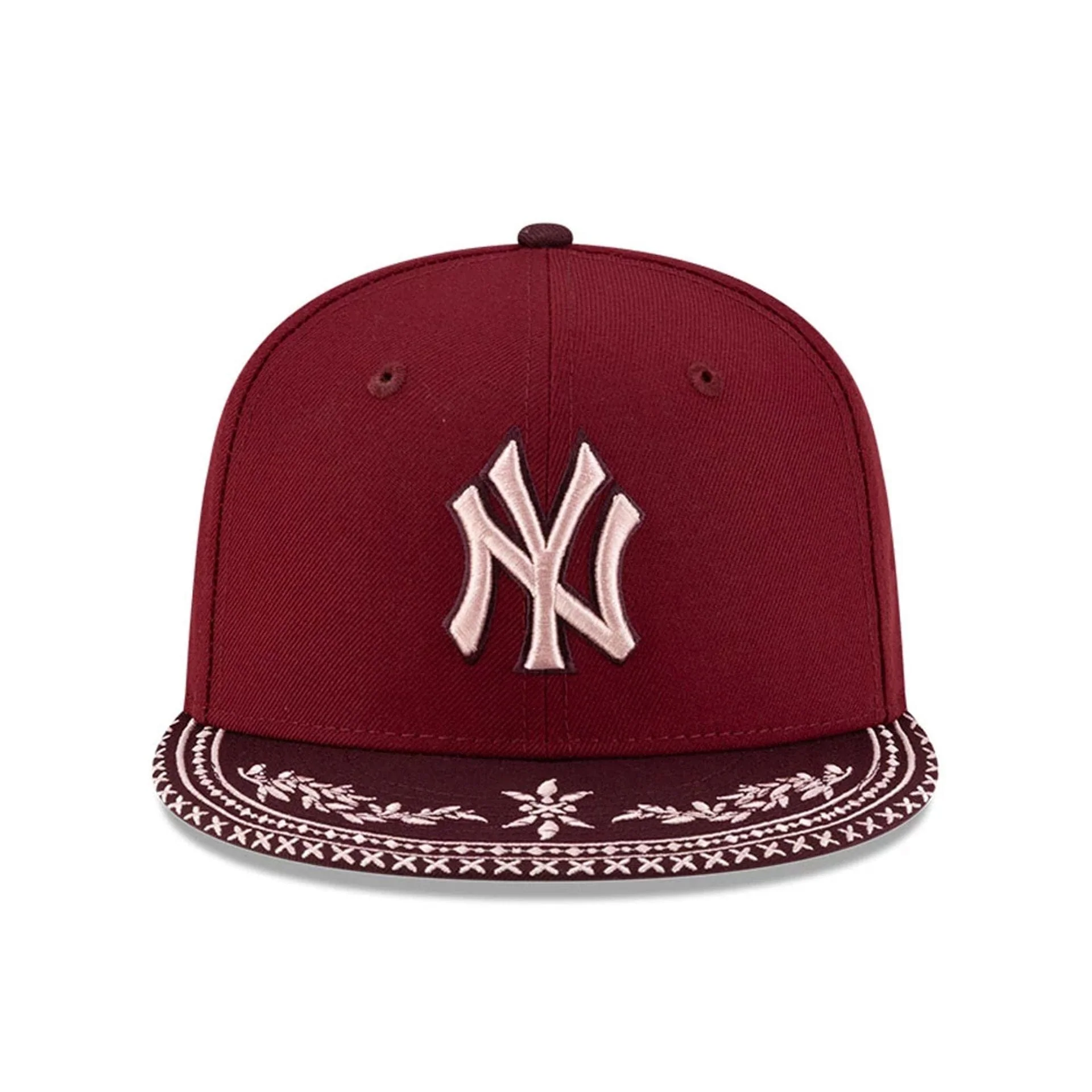 New York Yankees MLB Flourishes Dark Red 59FIFTY Fitted Cap - Image 3