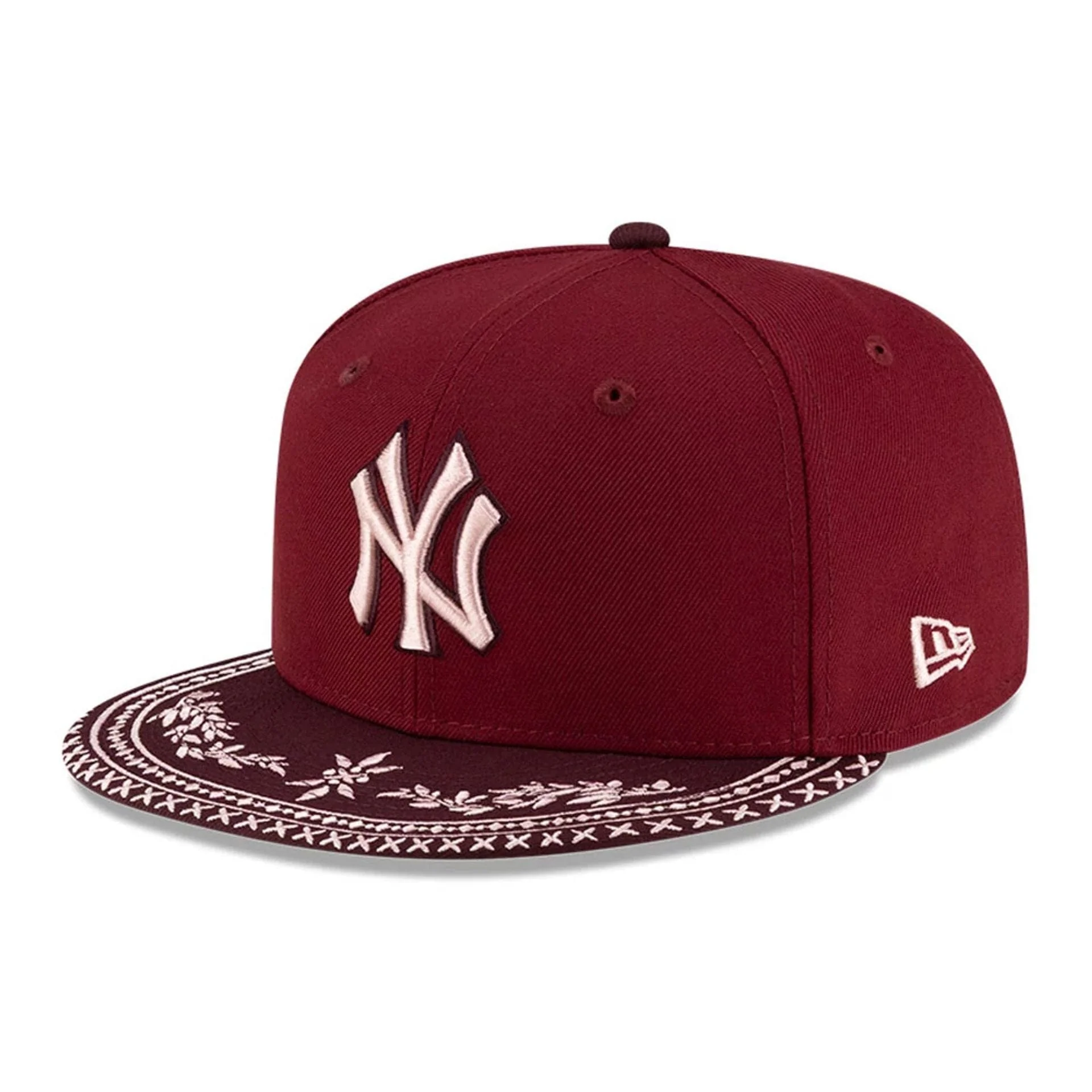 New York Yankees MLB Flourishes Dark Red 59FIFTY Fitted Cap - Image 4