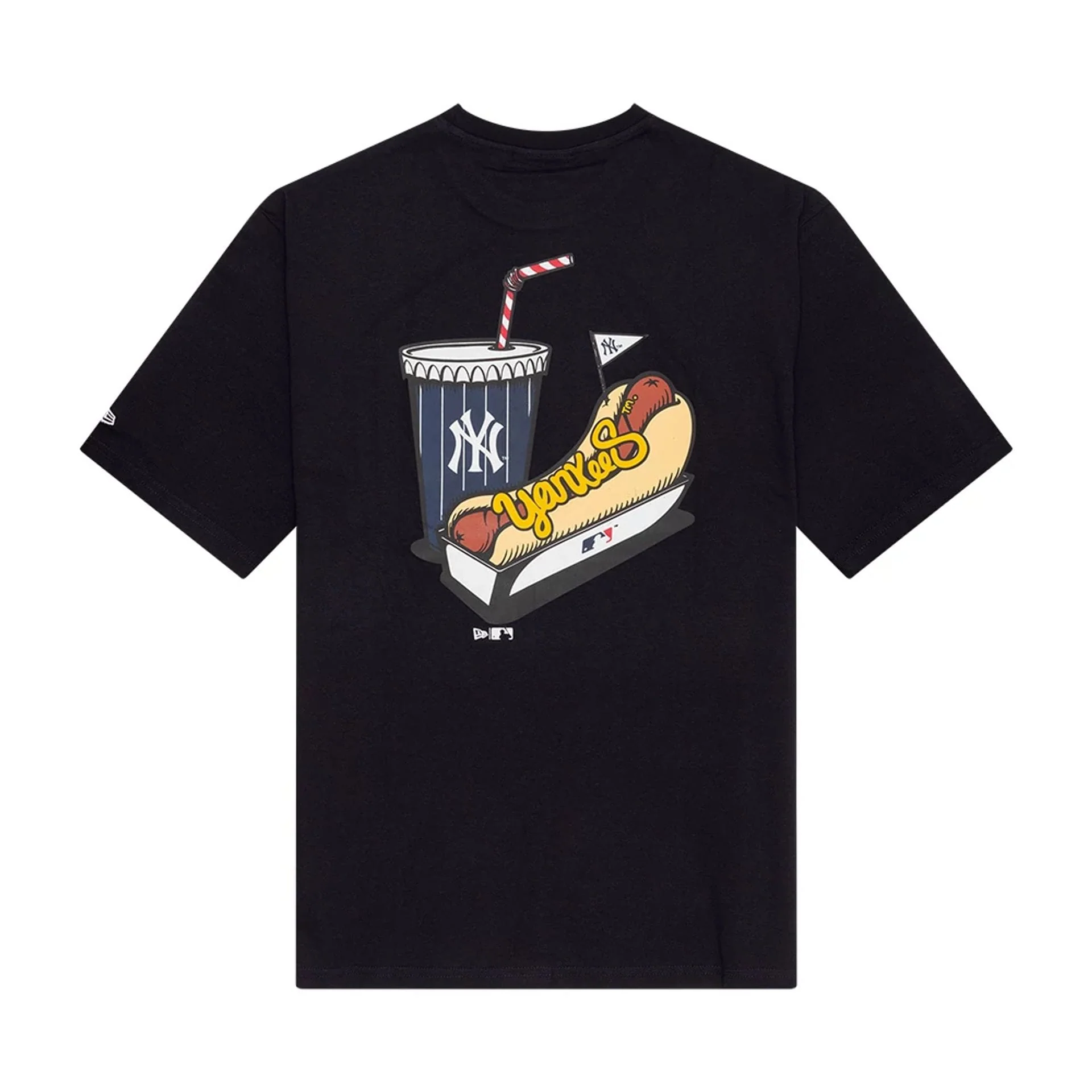 New York Yankees MLB Food Graphic Navy Oversized T-Shirt - Image 2