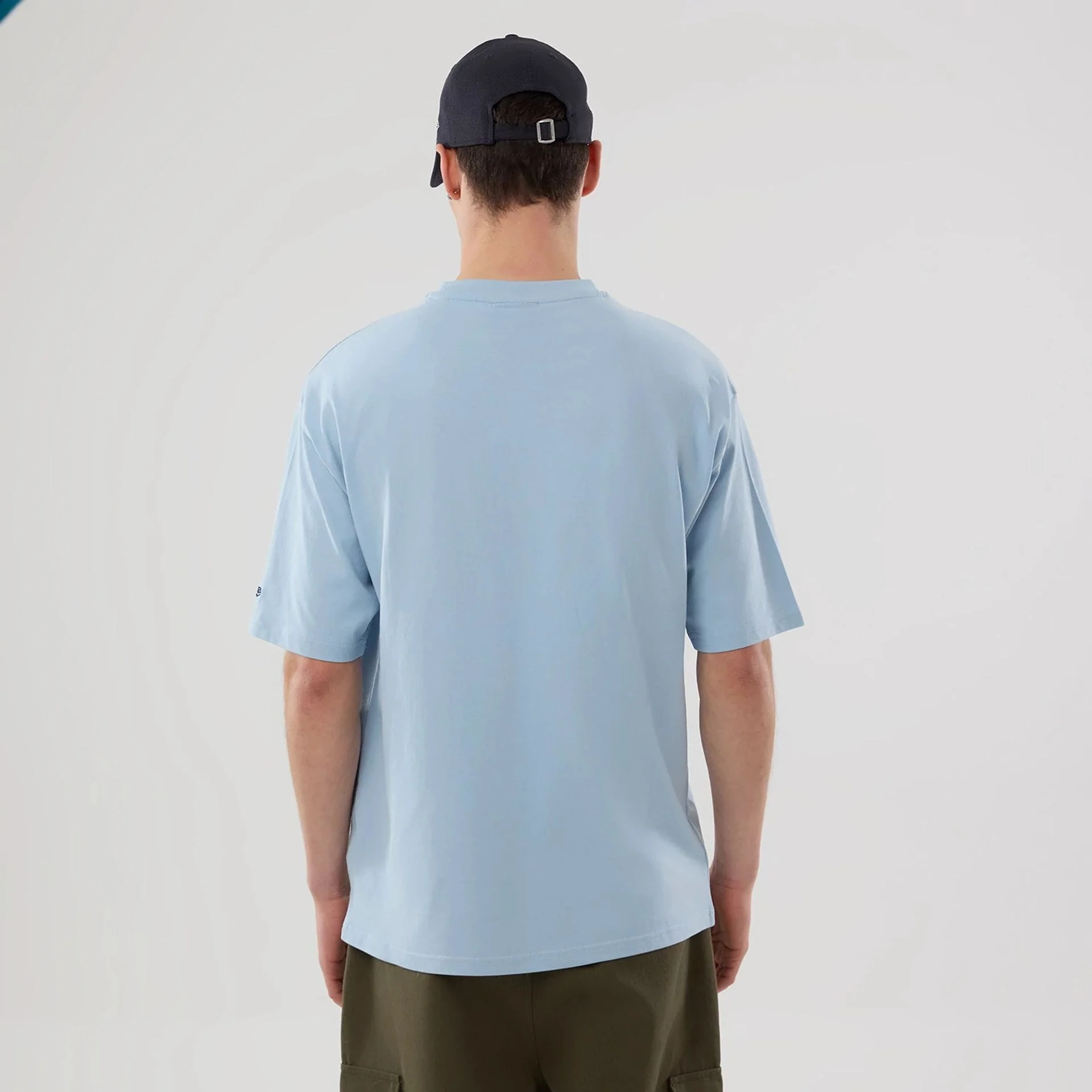 New York Yankees MLB Food Graphic Pastel Blue Oversized T-Shirt - Image 2