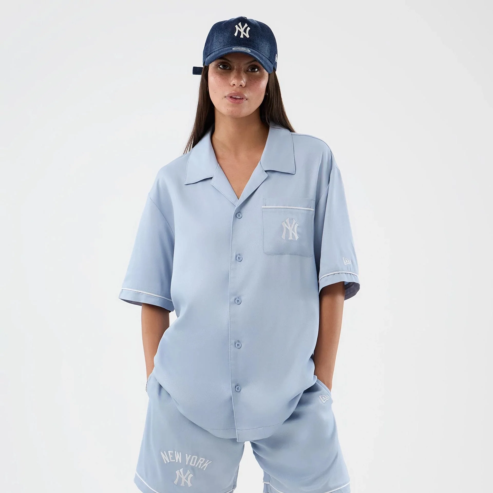 New York Yankees MLB Graphic Revere Pastel Blue Short Sleeve Shirt - Image 5