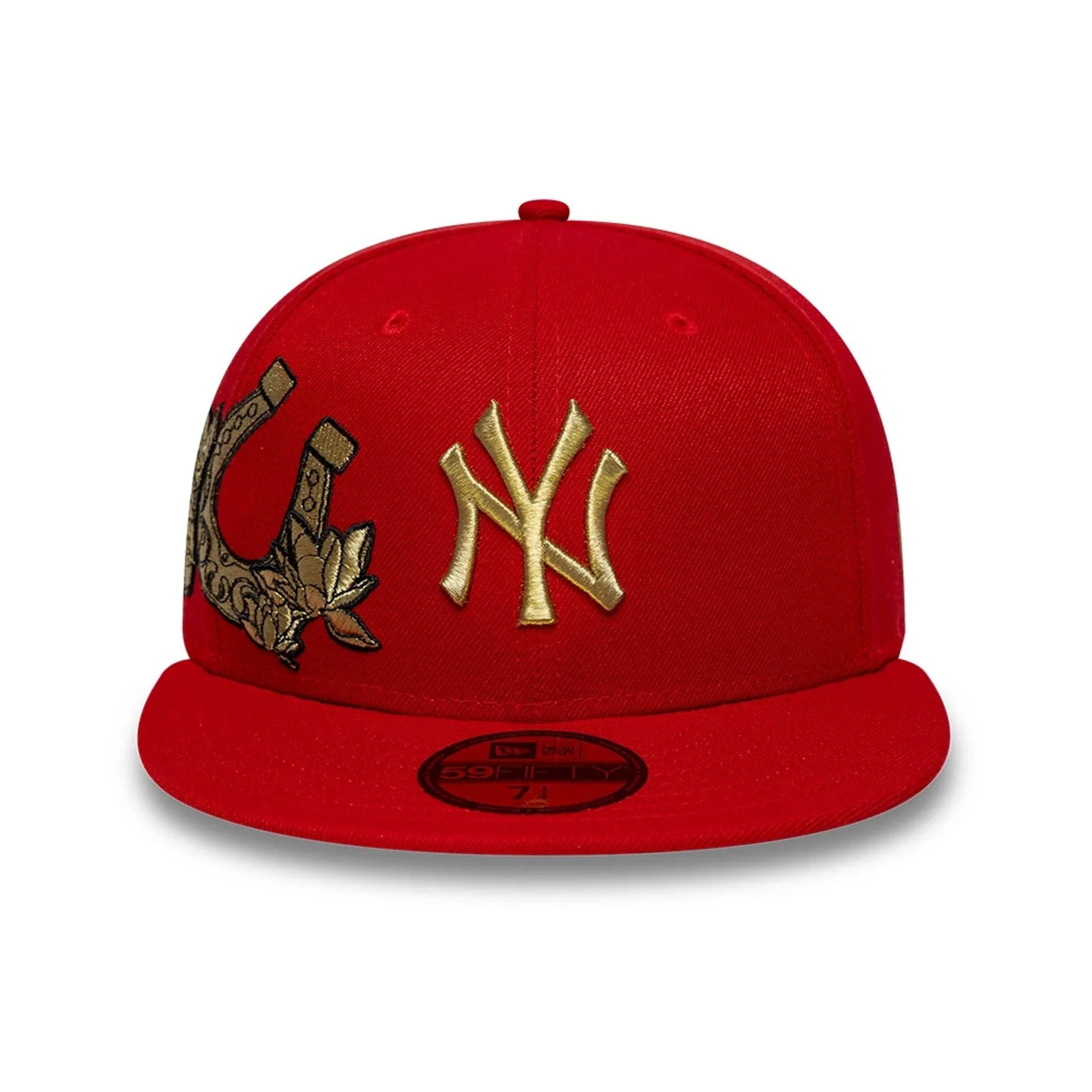 New York Yankees MLB Horseshoe Red 59FIFTY Fitted Cap - Image 2