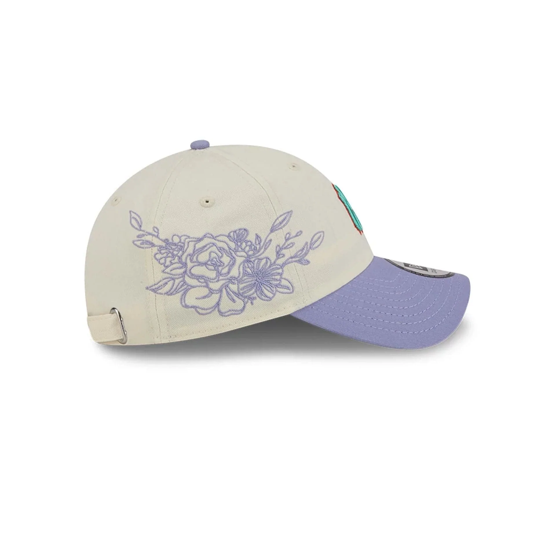 New York Yankees MLB Lavender Flowers White Casual Classic Adjustable Cap - Image 5
