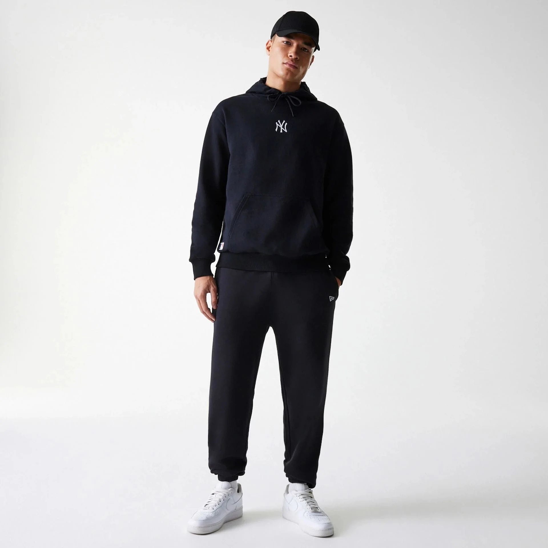 New York Yankees MLB League Essential Black Oversized Pullover Hoodie - Image 7