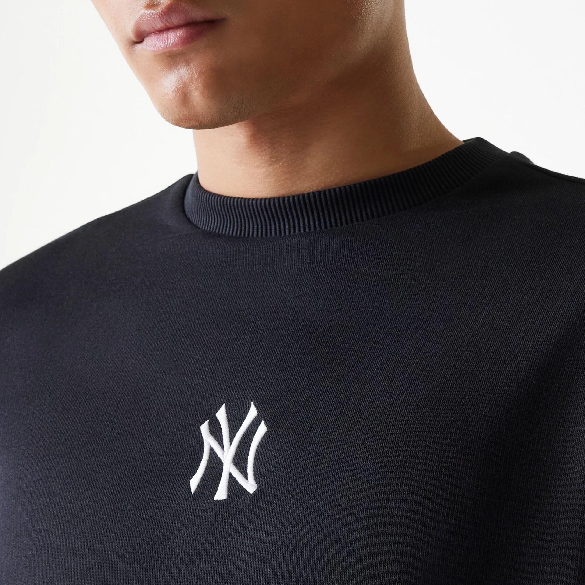 New York Yankees MLB League Essential French Terry Black Crew Neck Sweater - Image 4