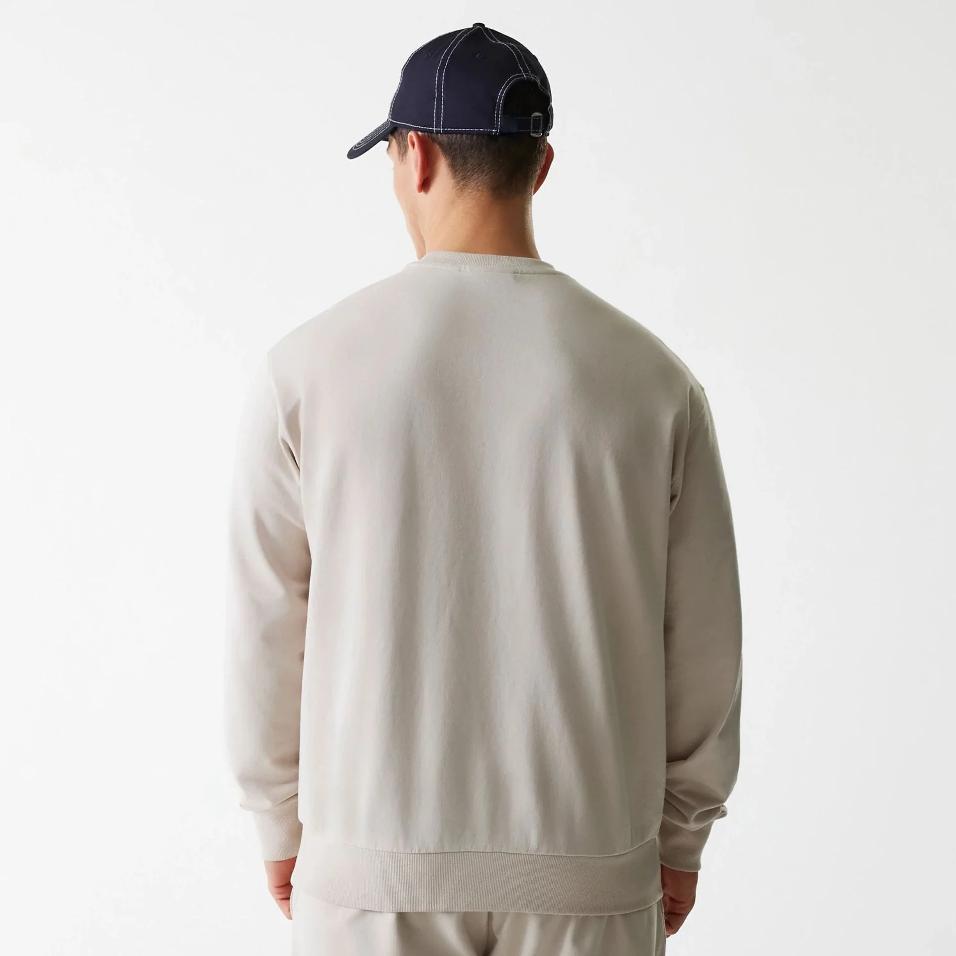 New York Yankees MLB League Essential French Terry Cream Crew Neck Sweater - Image 2