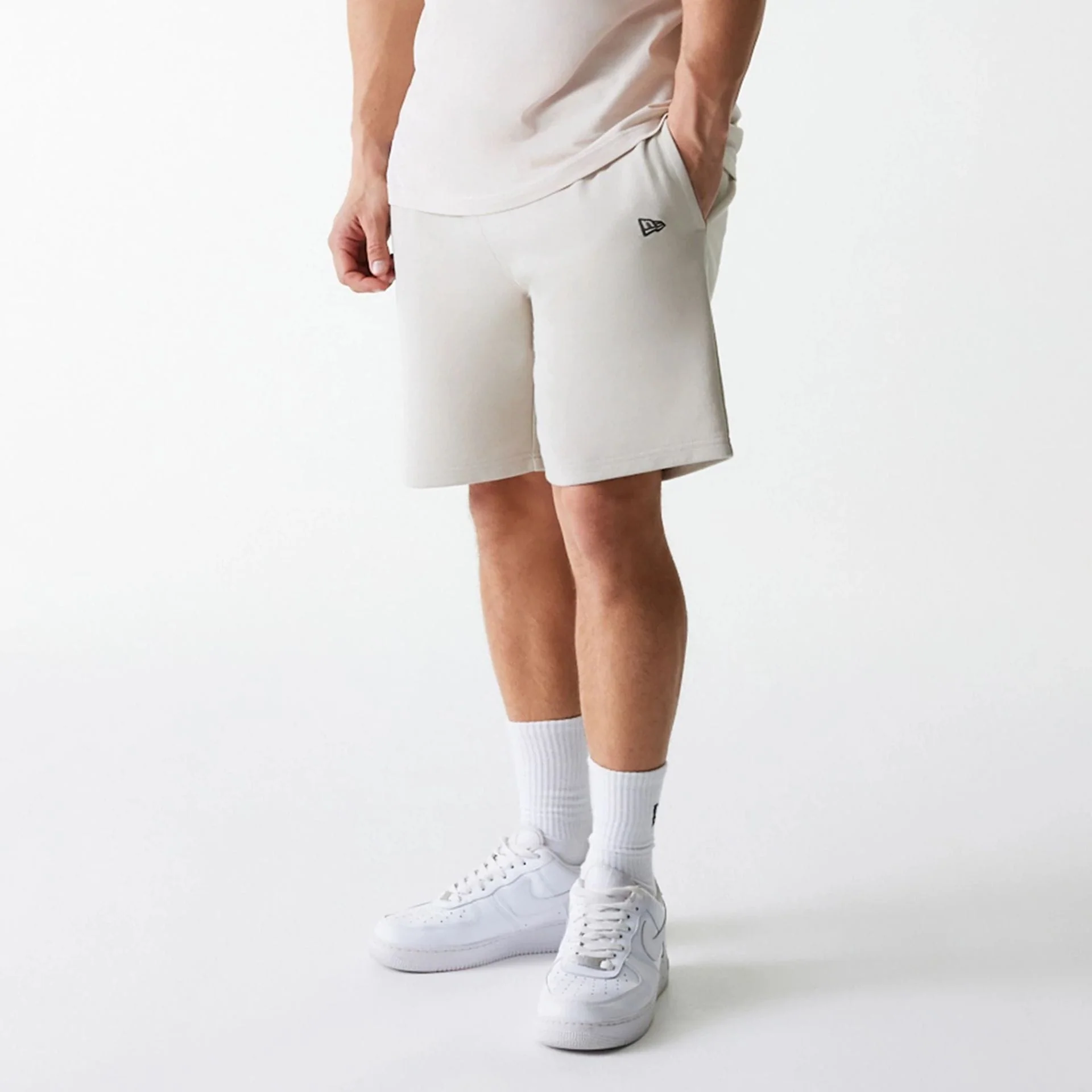 New York Yankees MLB League Essential French Terry Cream Shorts - Image 7