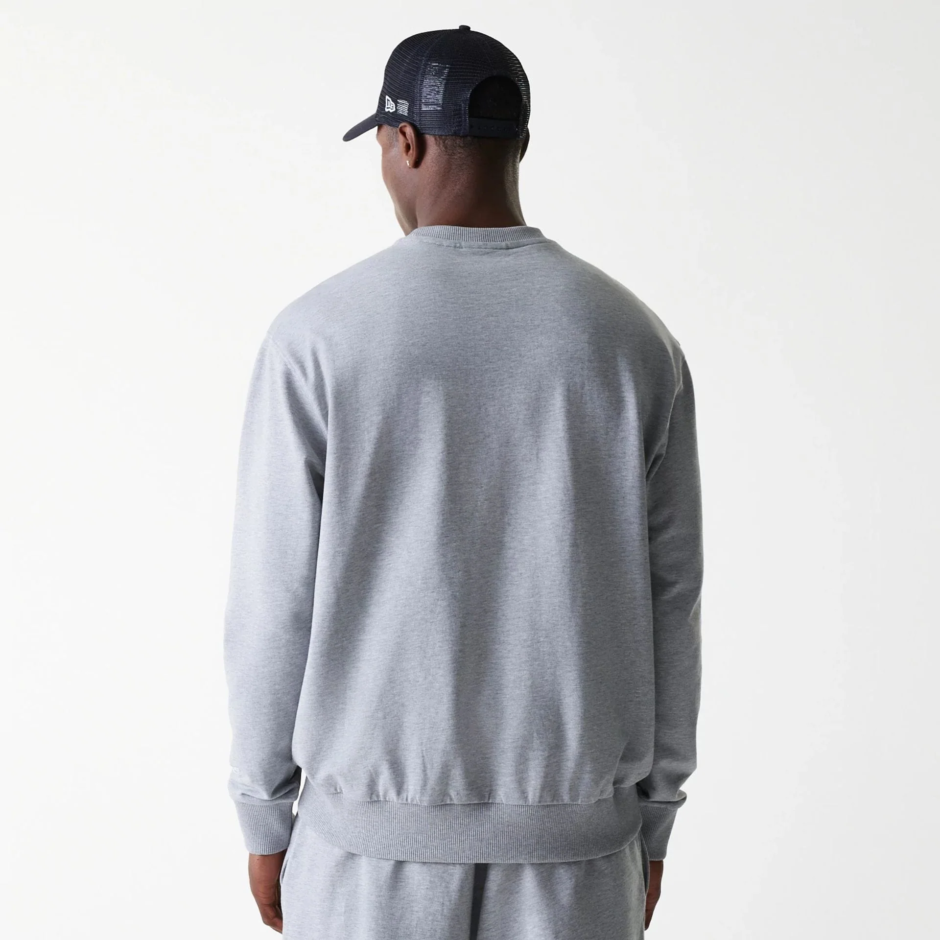 New York Yankees MLB League Essential French Terry Grey Crew Neck Sweater - Image 2