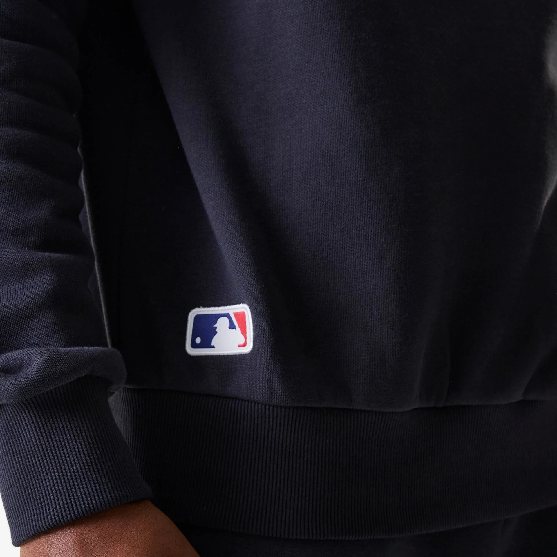 New York Yankees MLB League Essential French Terry Navy Crew Neck Sweater - Image 6